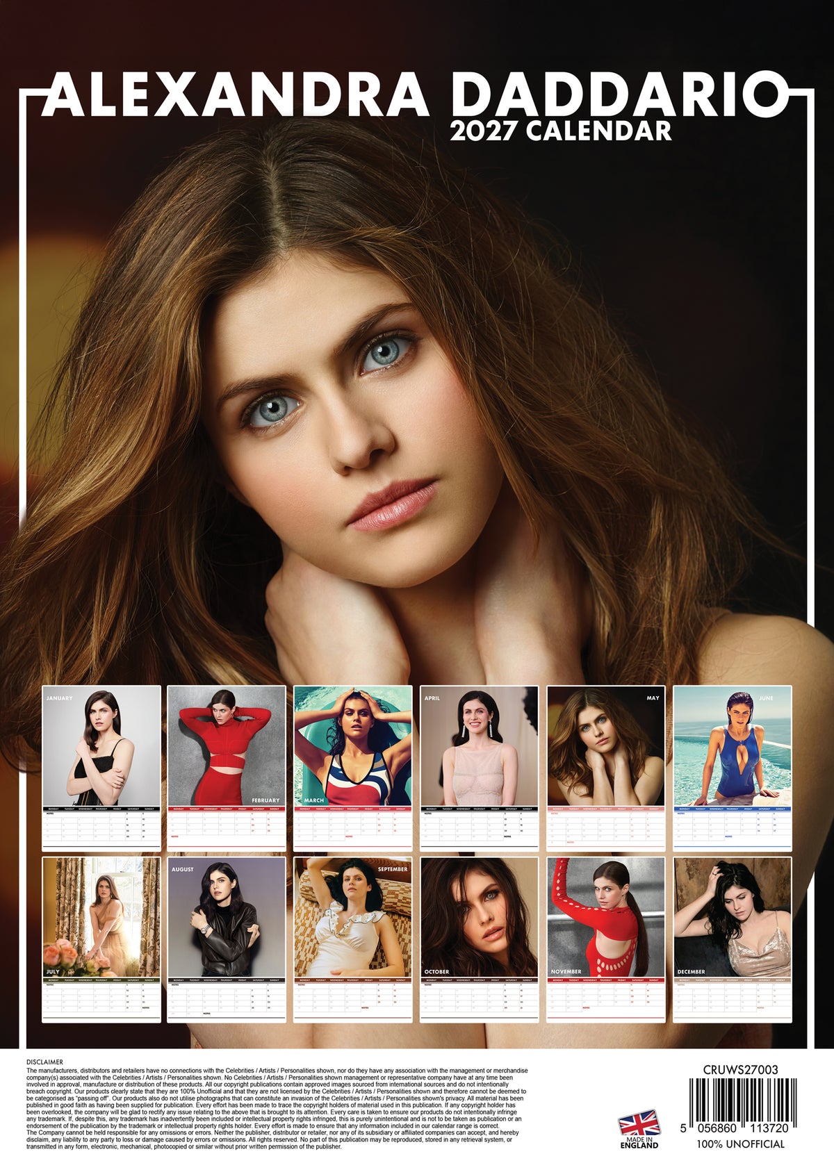 Alexandra Daddario Calendar 2027
