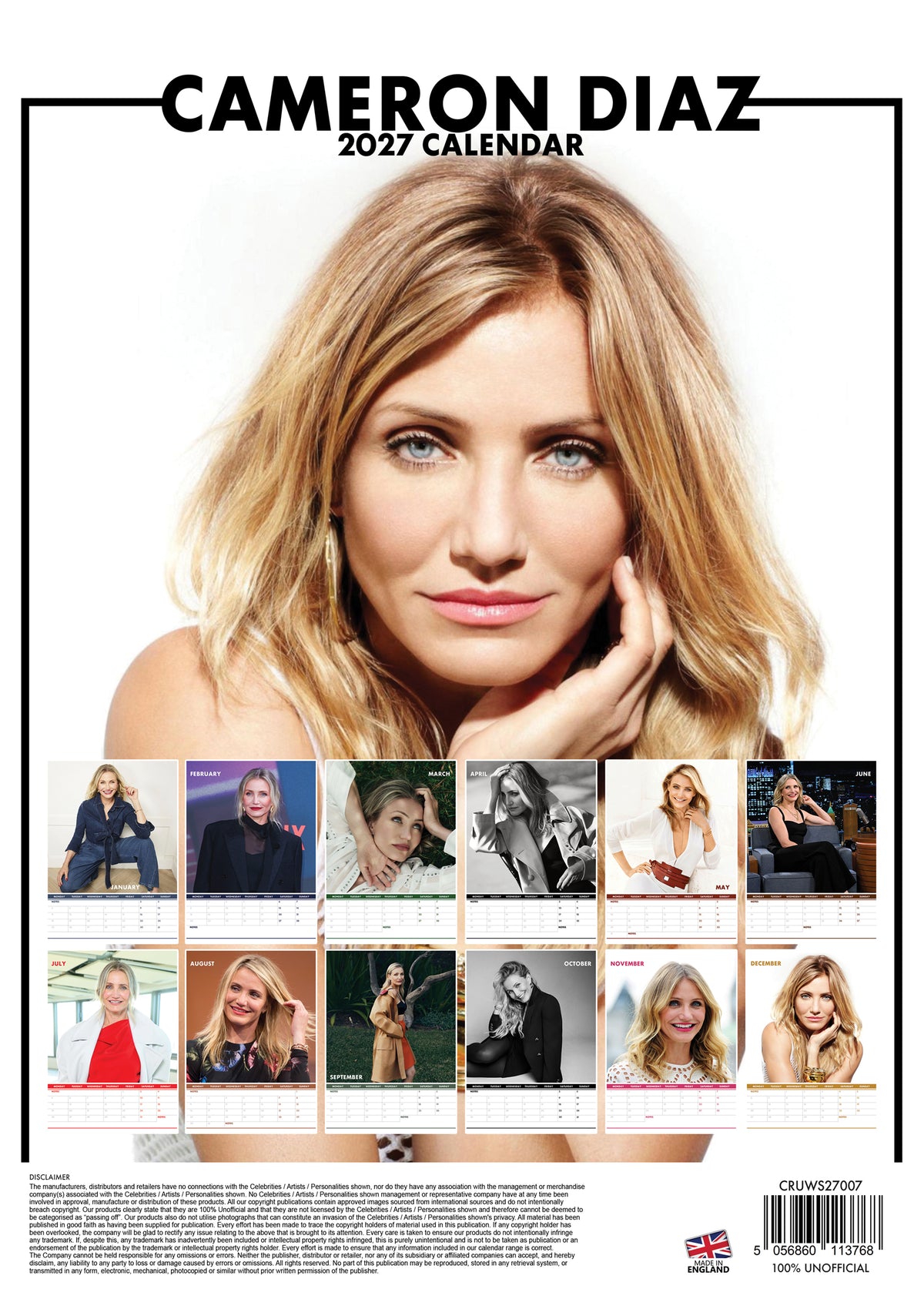 Cameron Diaz Calendar 2027