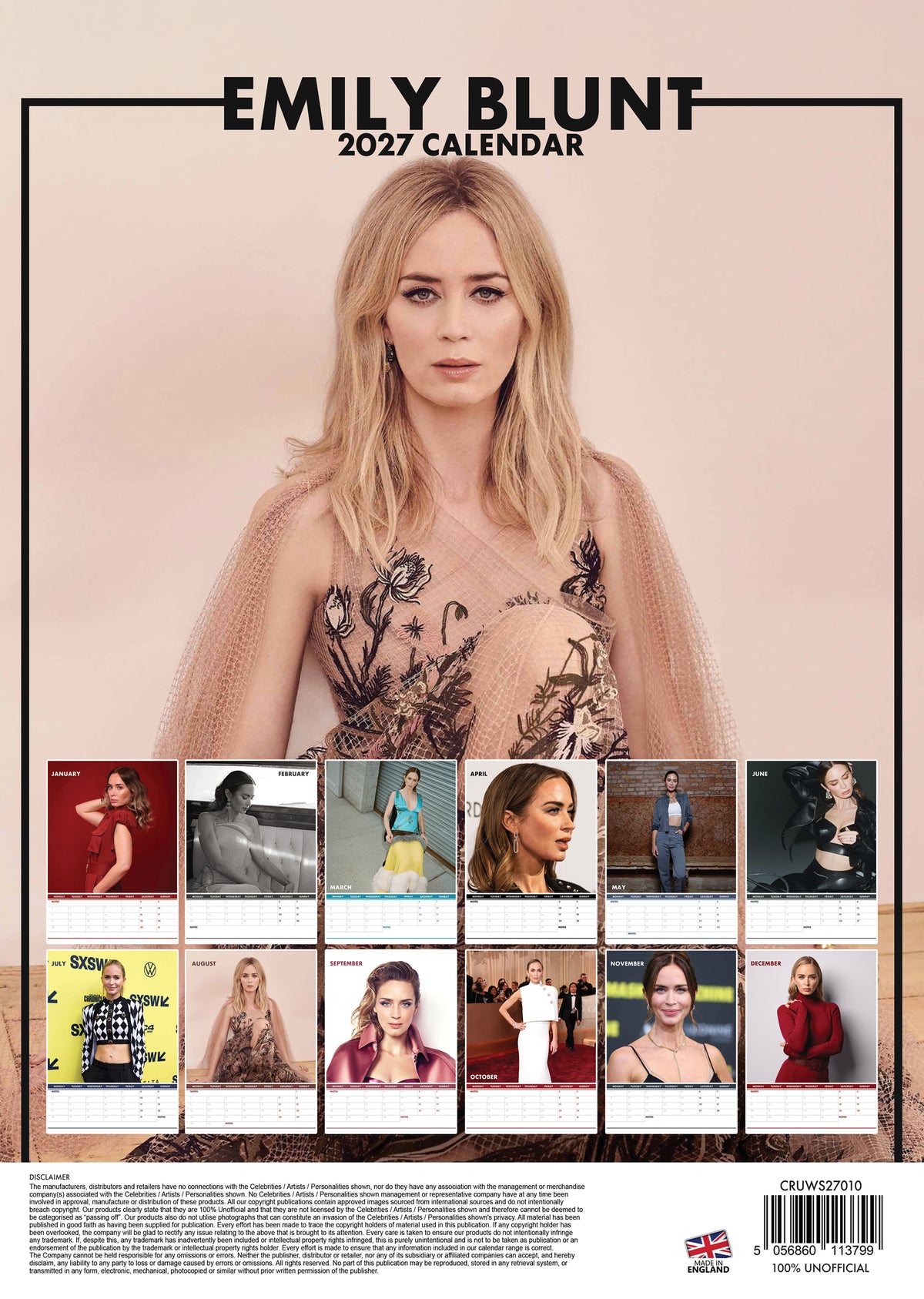 Emily Blunt Calendar 2027