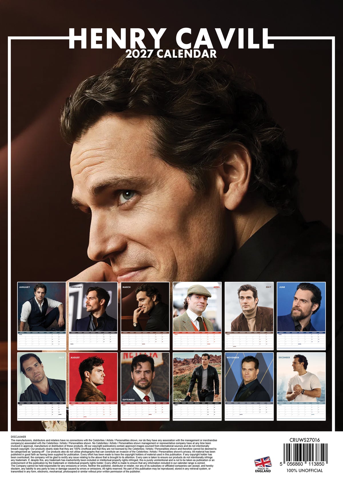 Henry Cavill Calendar 2027