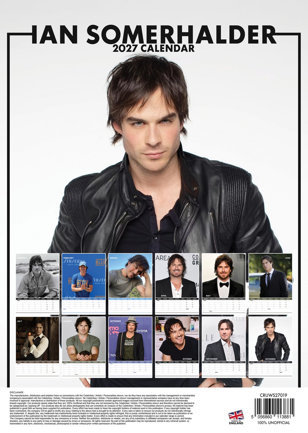 Ian Somerhalder Calendar 2027