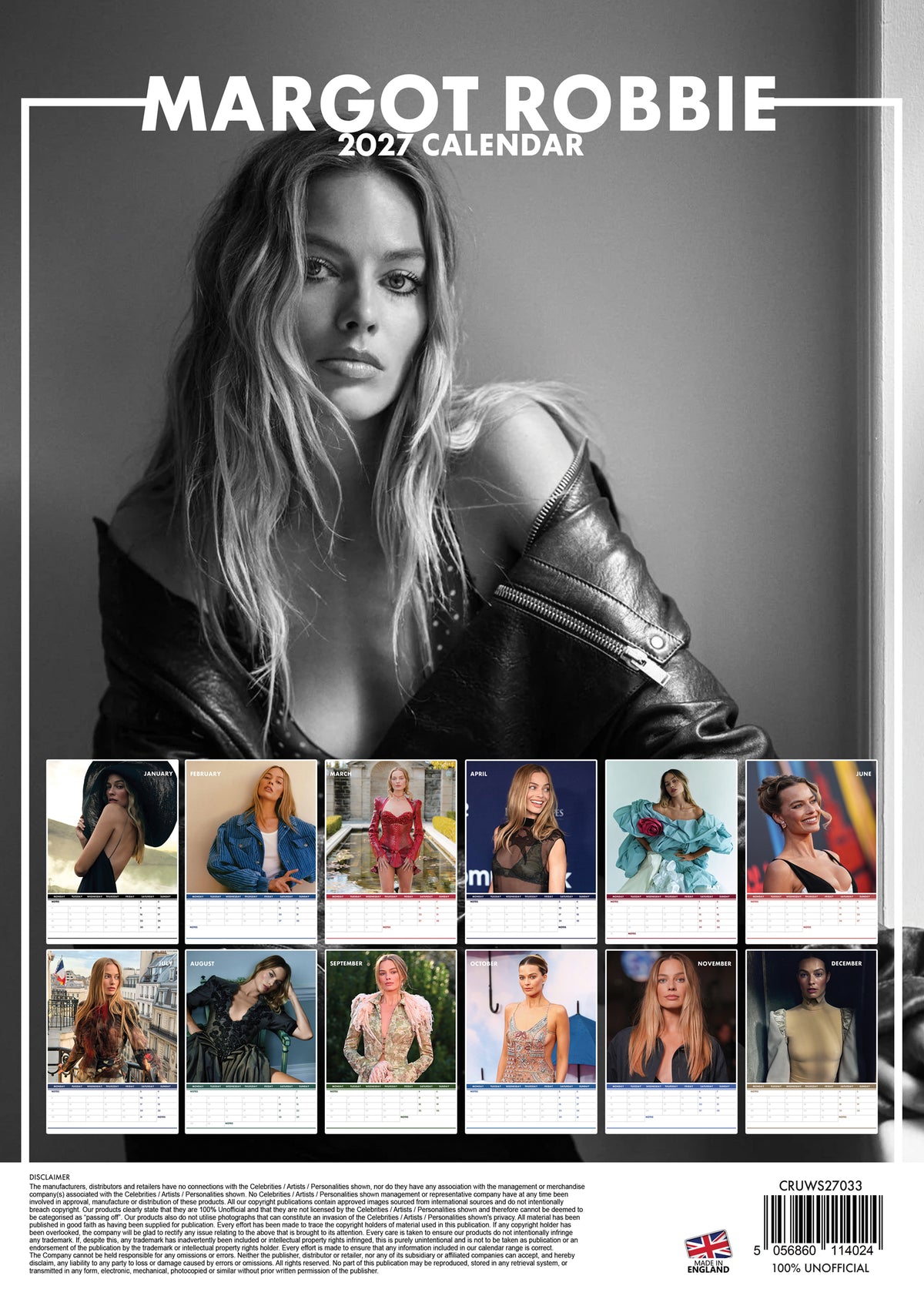Margot Robbie Calendar 2027