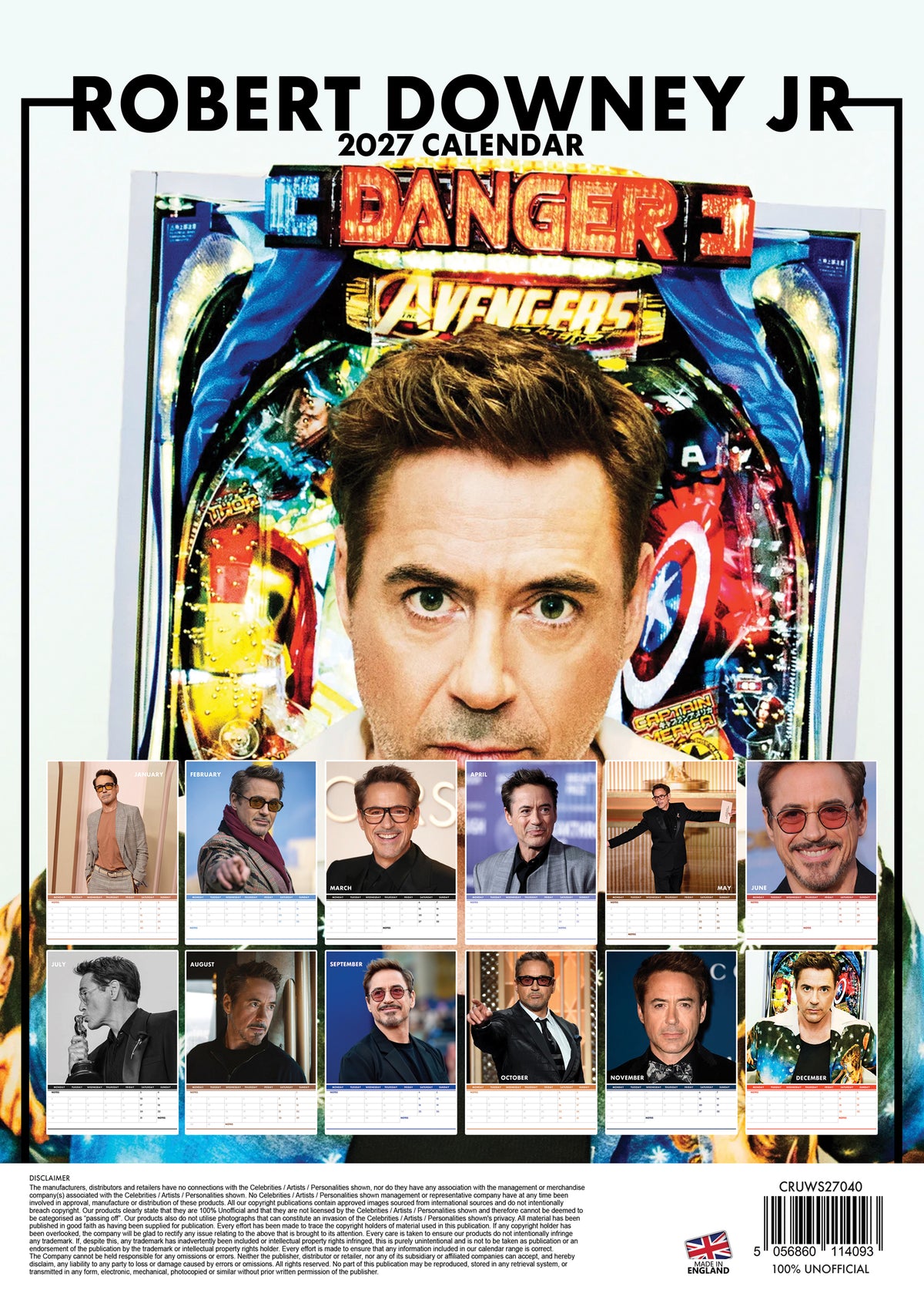 Robert Downey Jr Calendar 2027