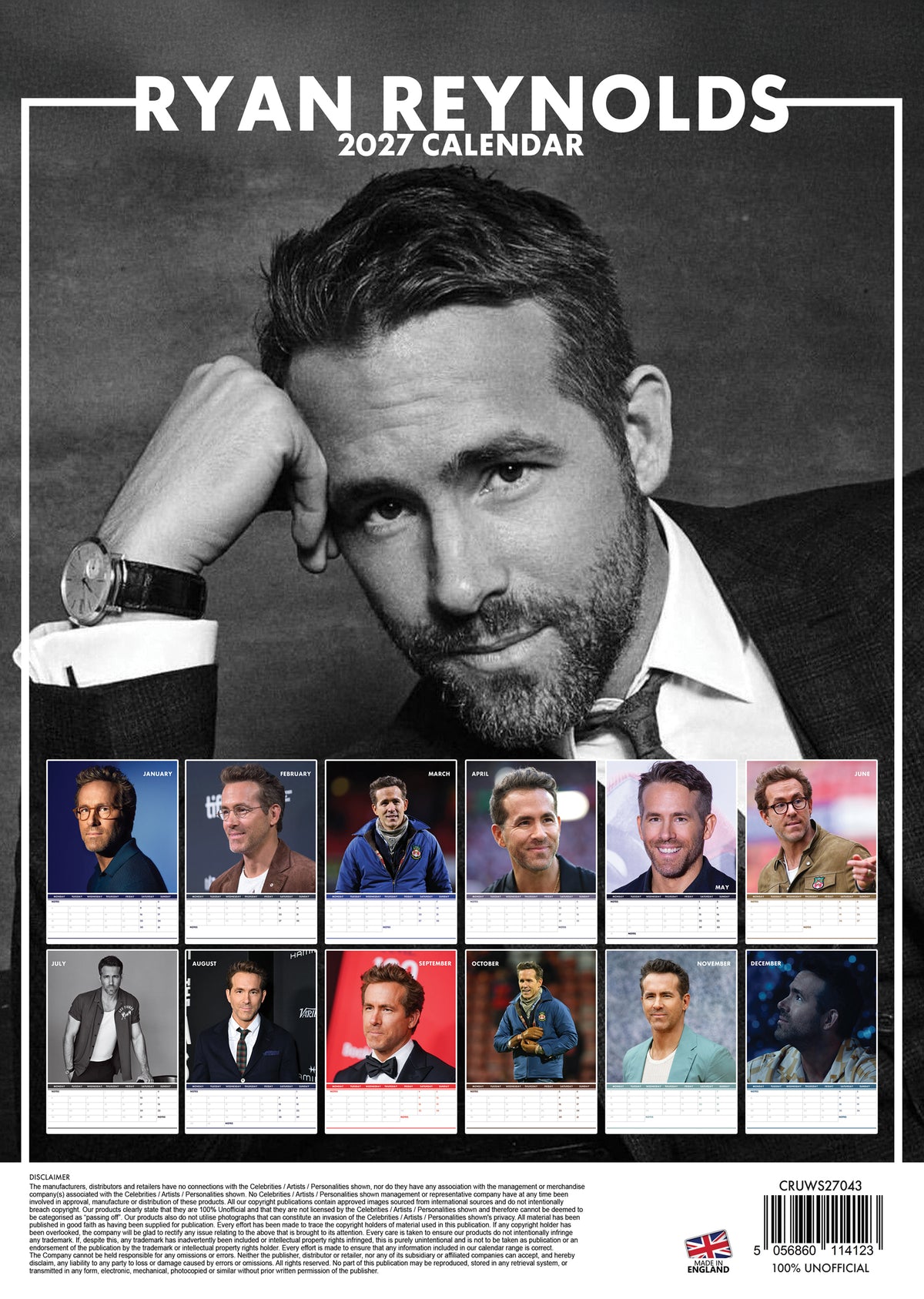 Ryan Reynolds Calendar 2027