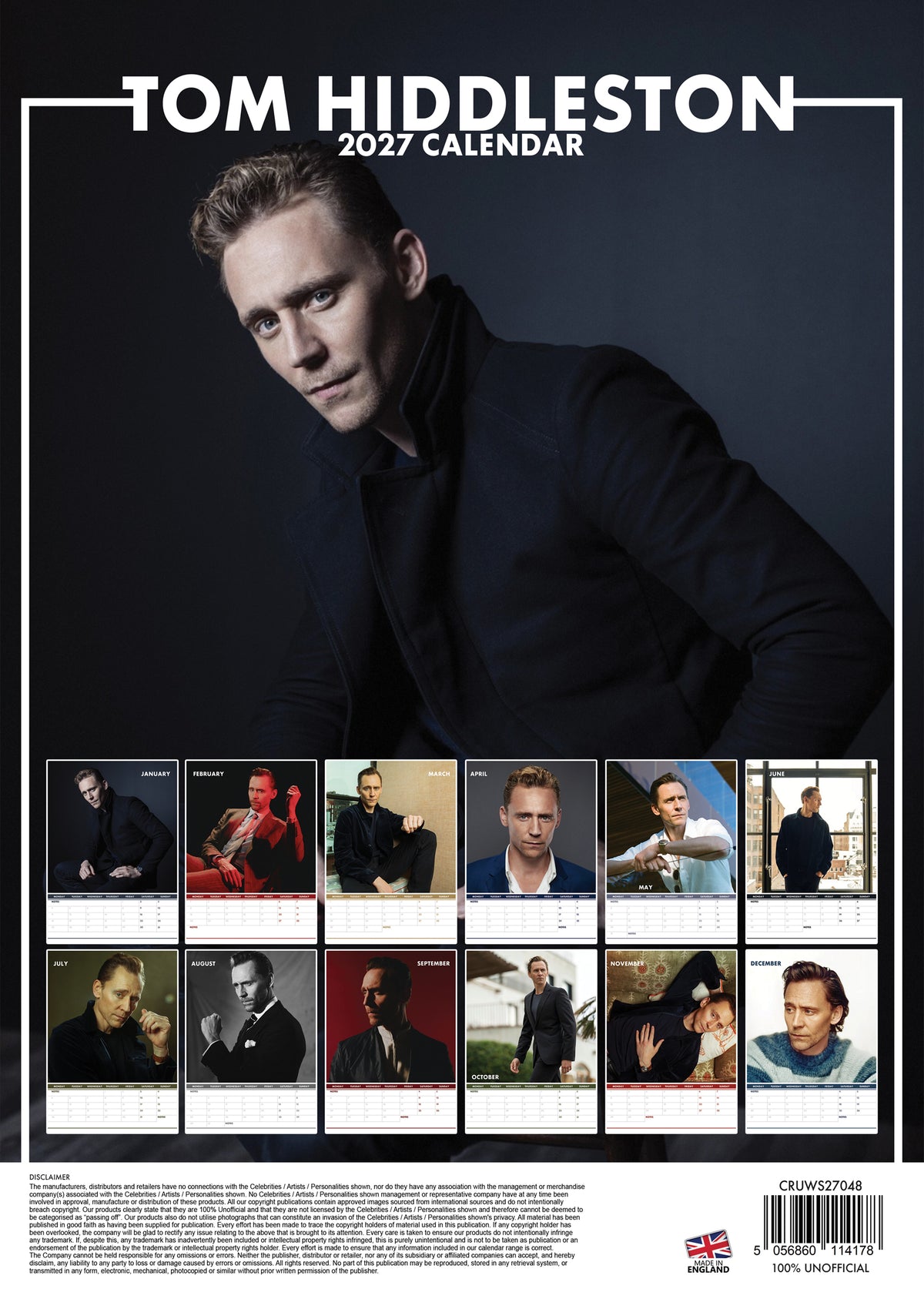 Tom Hiddleston Calendar 2027