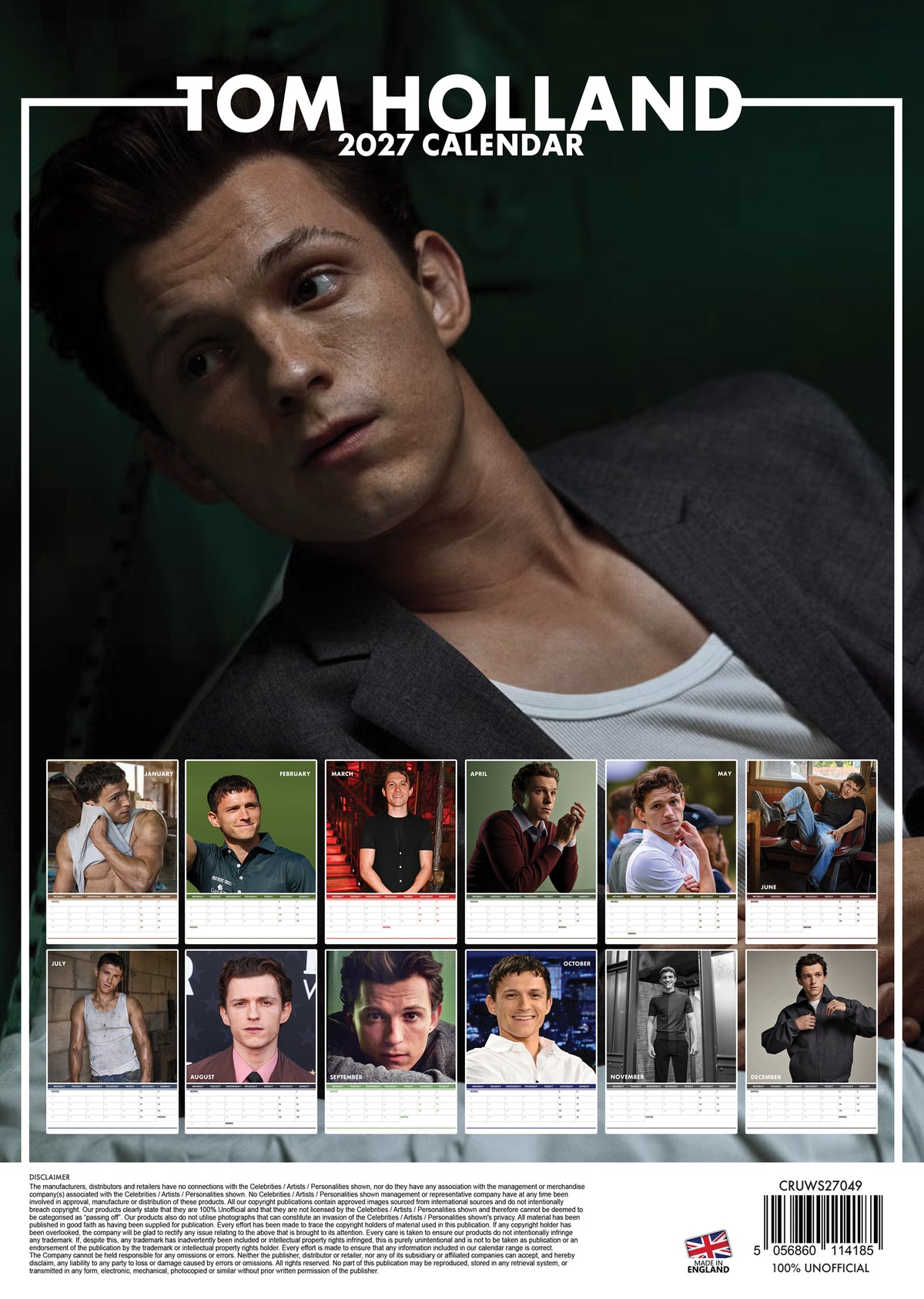 Tom Holland Calendar 2027