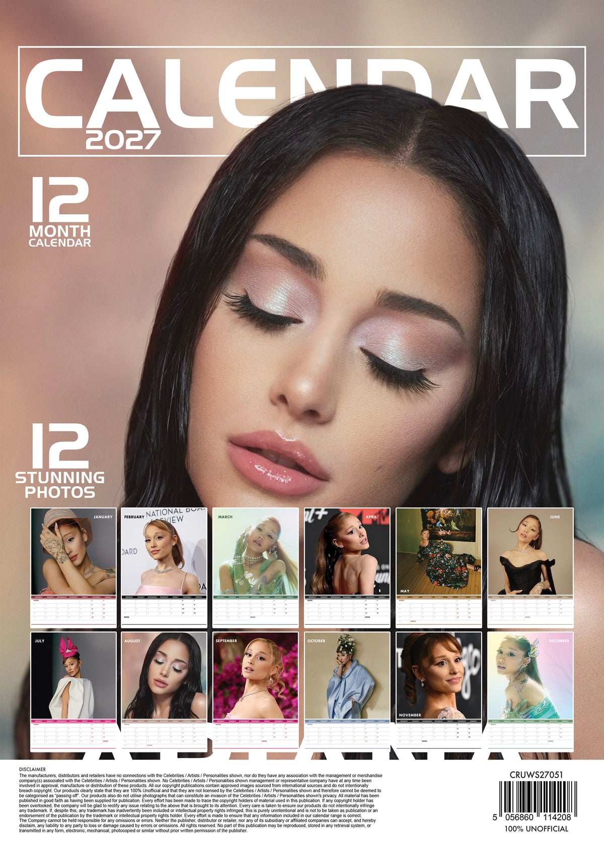 Ariana Grande Calendar 2027 – A Year of Pop Magic and Signature Style