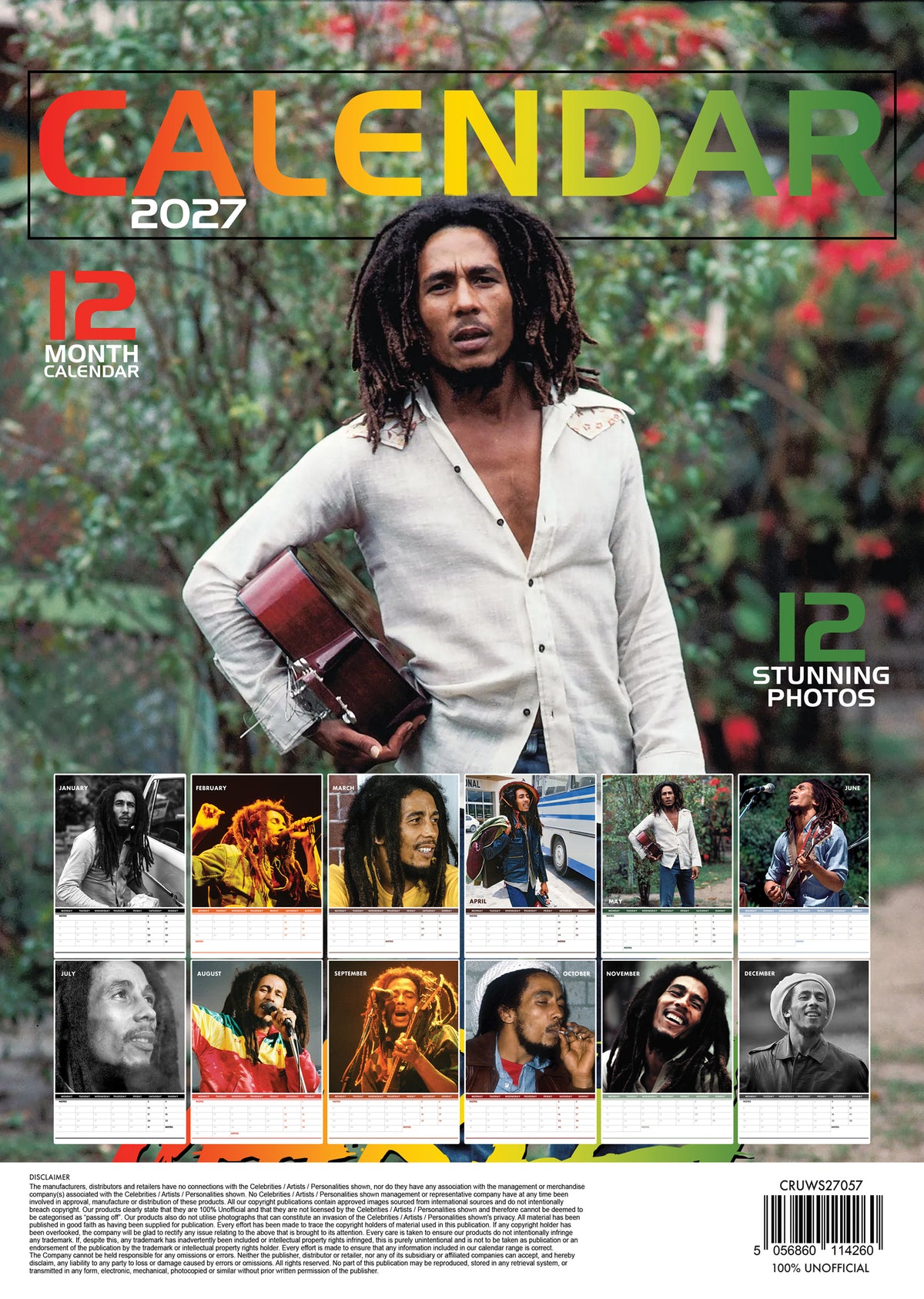 Bob Marley Calendar 2027
