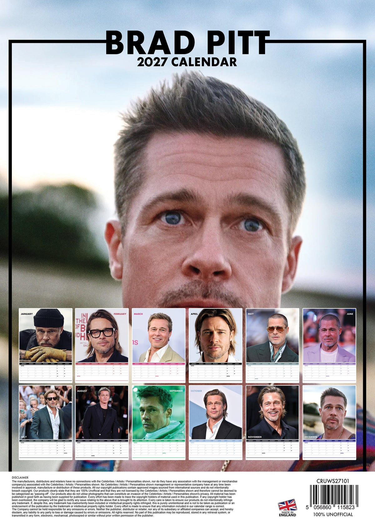 Brad Pitt Calendar 2027