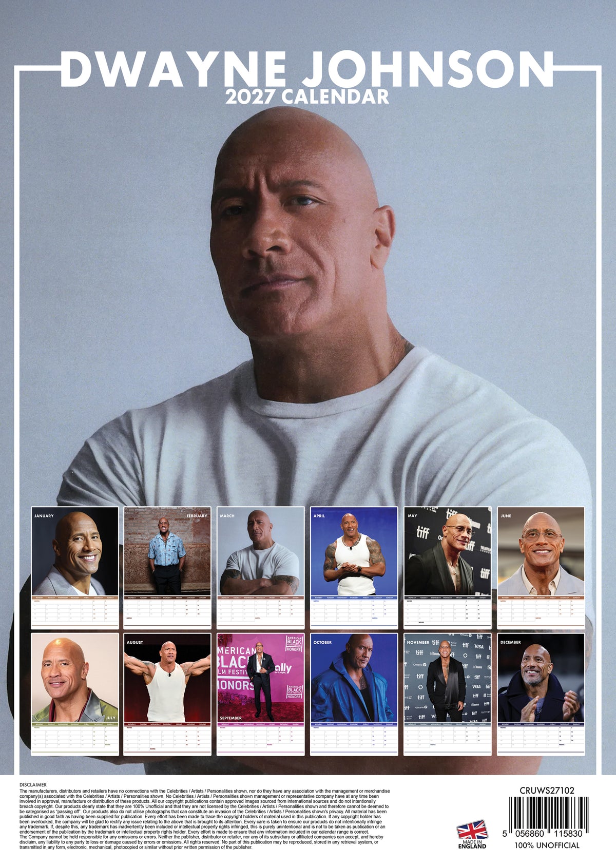 Dwayne Johnson Calendar 2027