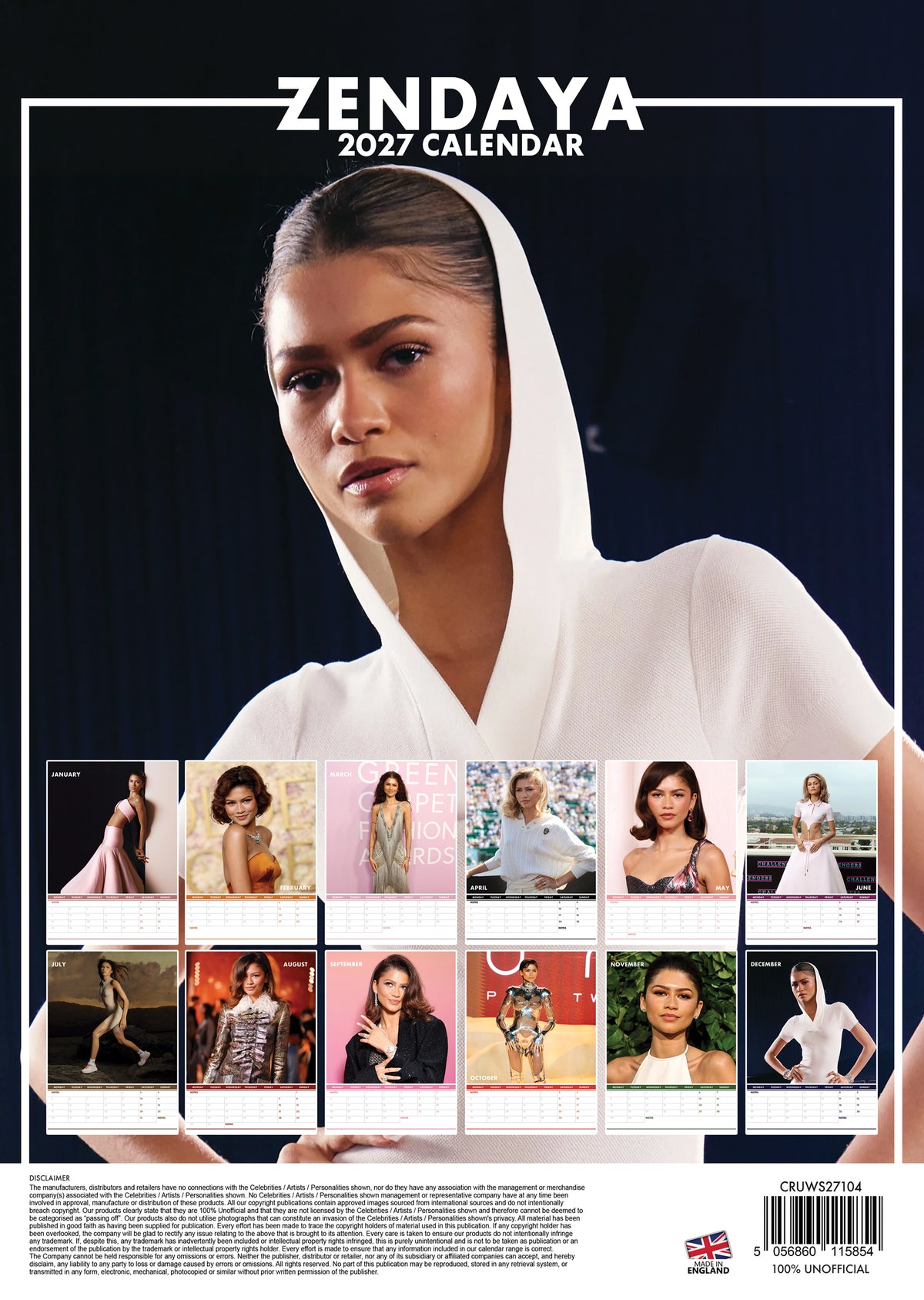 Zendaya Calendar 2027