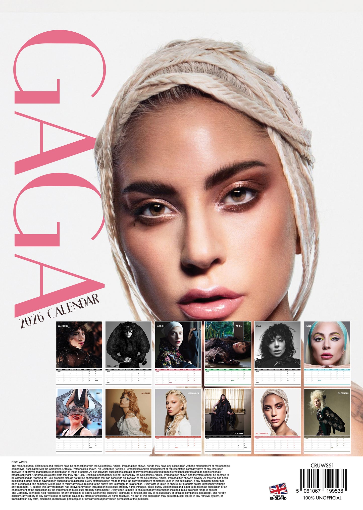 Lady Gaga Calendar 2026 – A Year of Iconic Pop Artistry