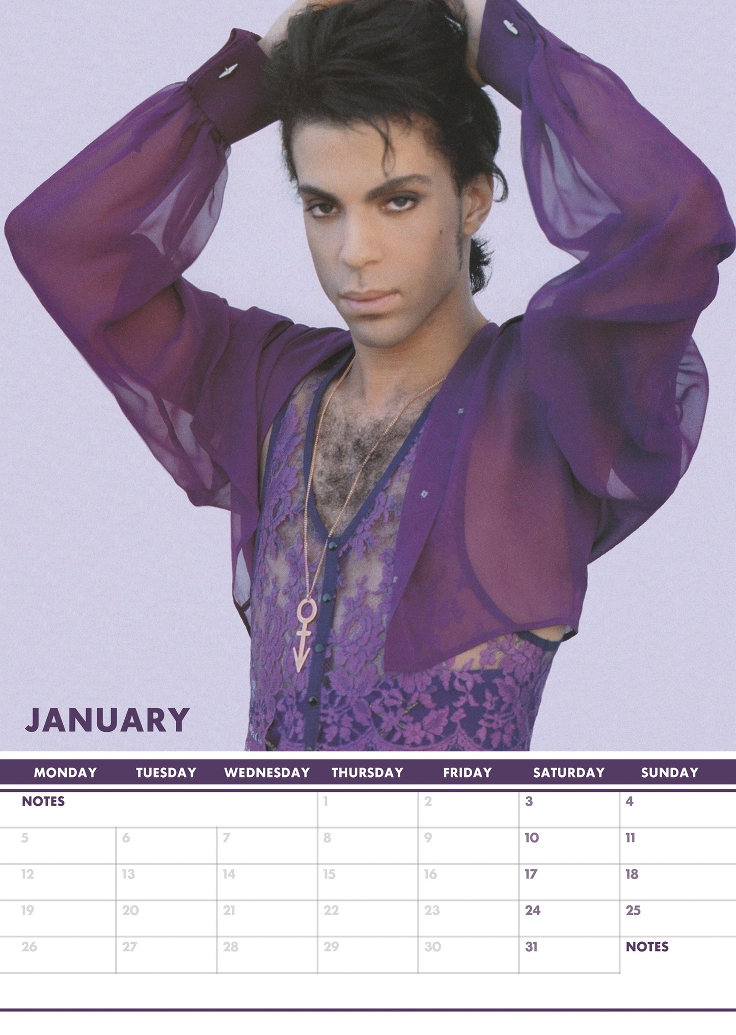 Prince Calendar 2026 – A Year of Purple Reign with the Legendary Icon