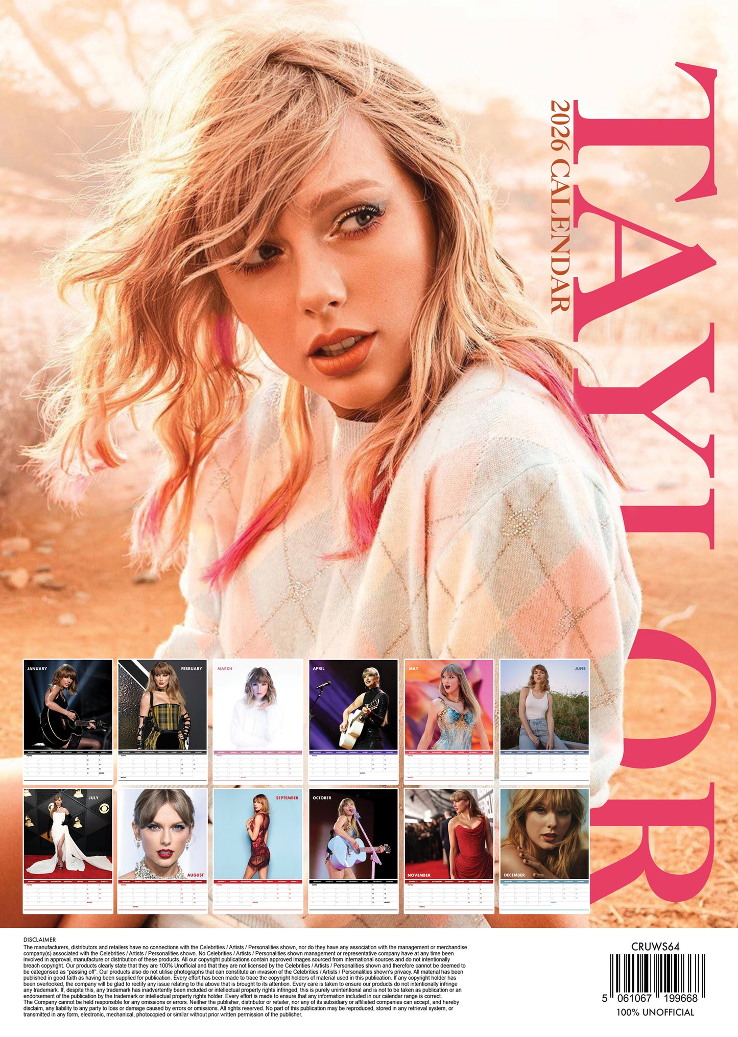 Taylor Swift Calendar 2026 – Celebrate a Year with the Global Pop Icon