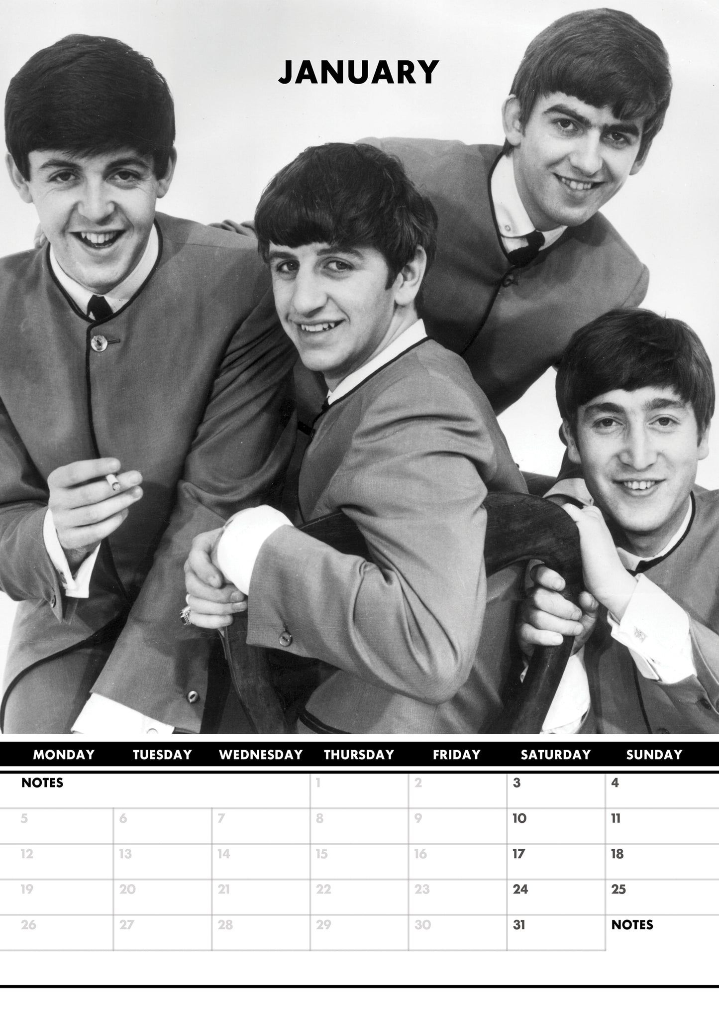 The Fab Four (The Beatles) Calendar 2026 – A Year with the Legendary Band