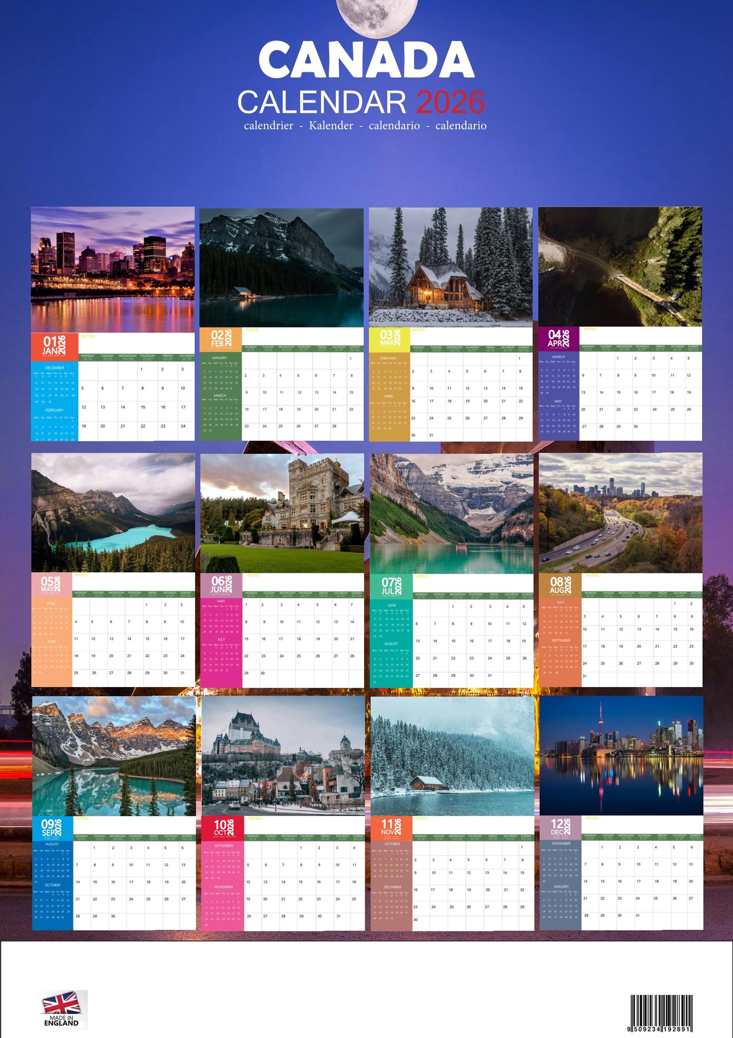 Canada Calendar 2026 – M-PRA Range