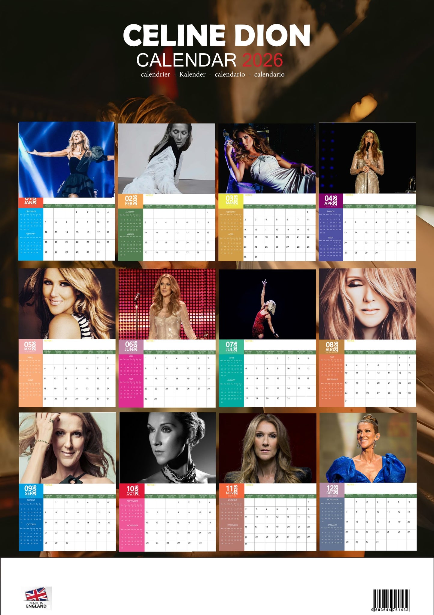 Celine Dion Music Calendar 2026 – M-PRA Range