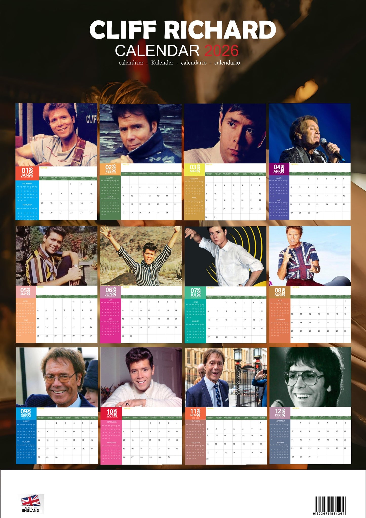 Cliff Richard Music Calendar 2026 – M-PRA Range