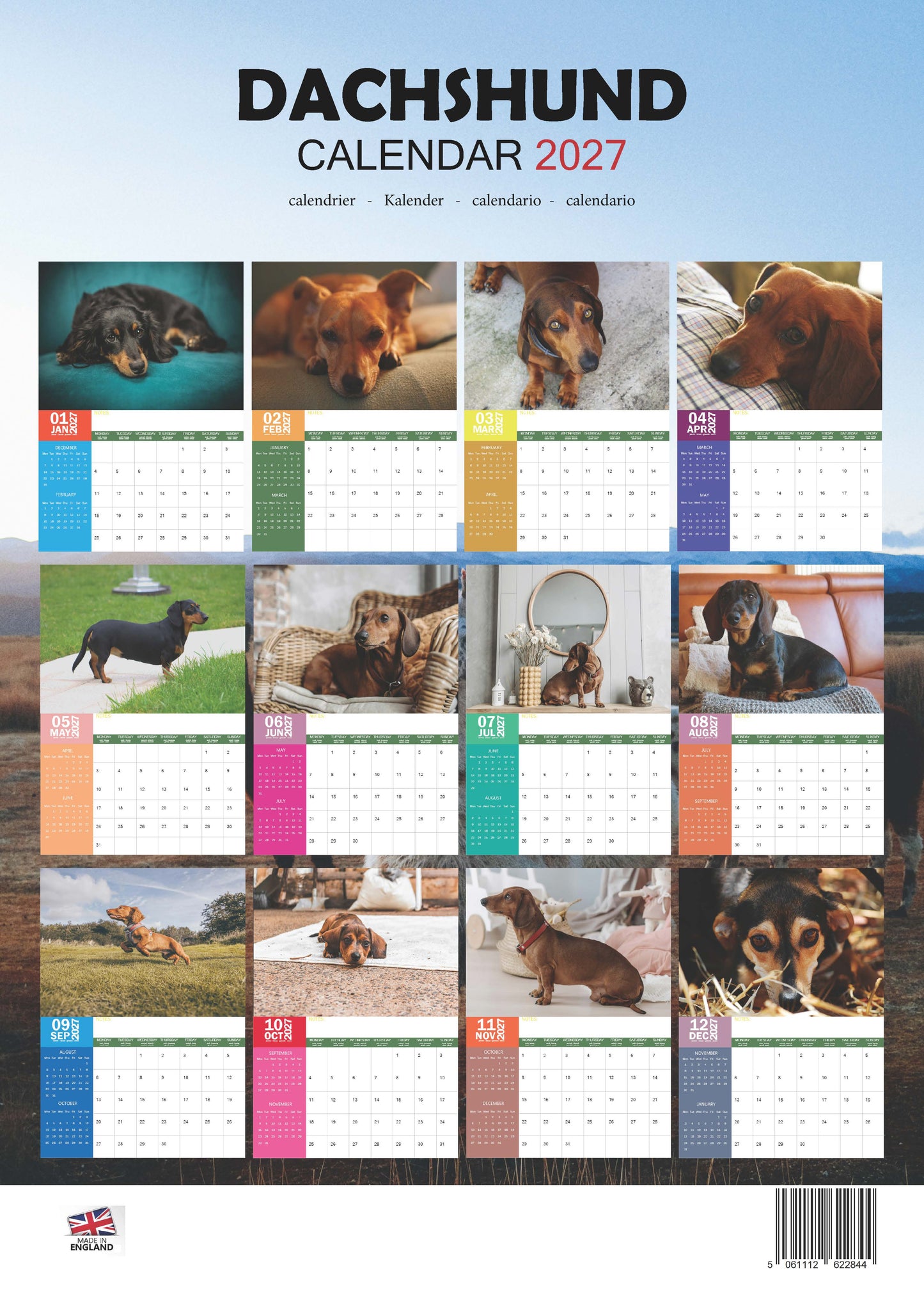 Dachshund Dog Calendar 2027 – M-PRA Range