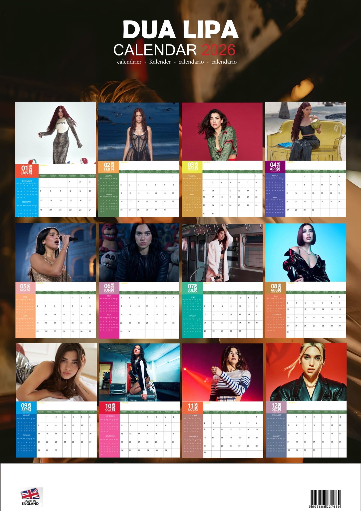 Dua Lipa Music Calendar 2026 – M-PRA Range