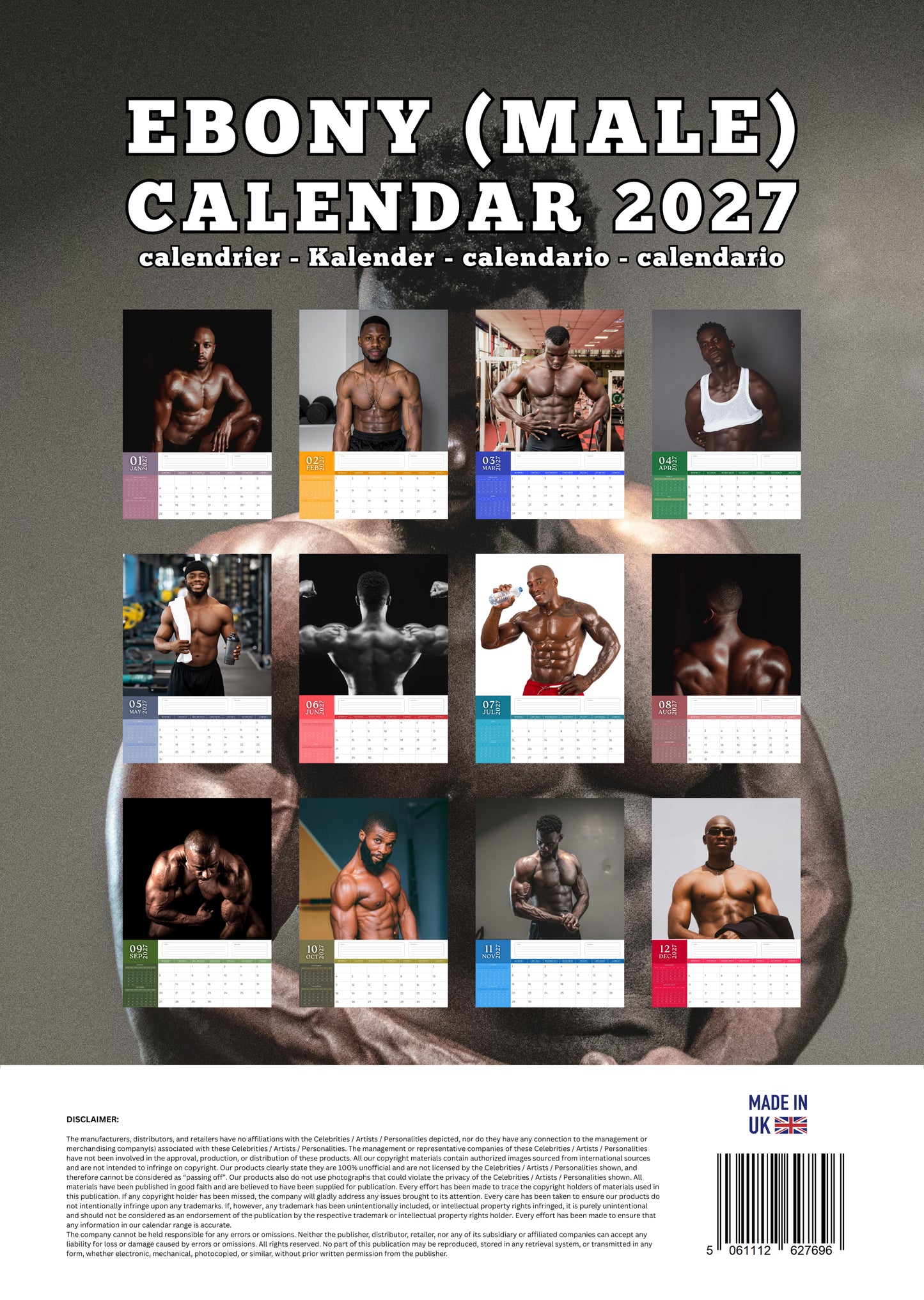 Ebony Male Calendar 2027 – M-PRA Range
