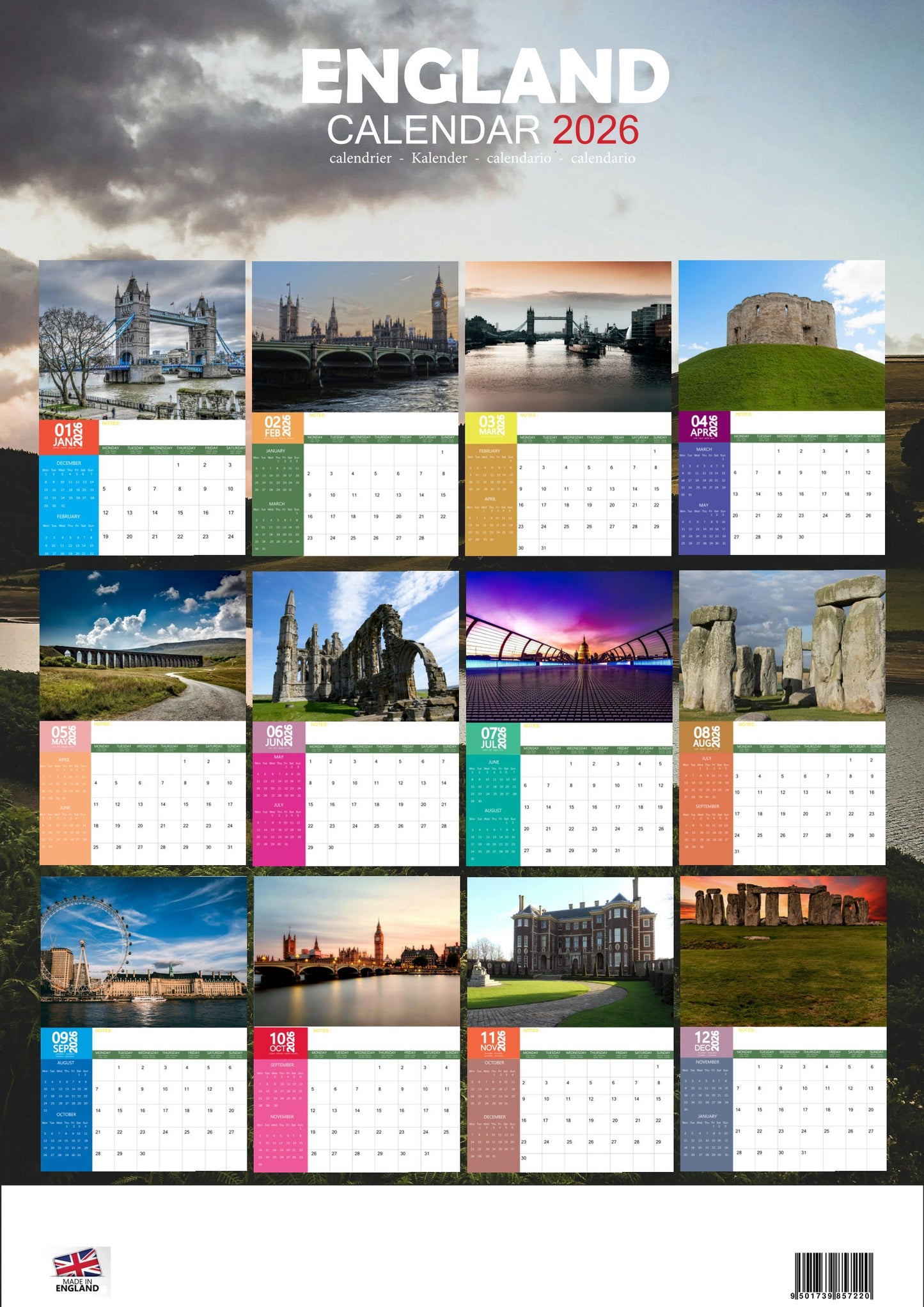 England Calendar 2026 – M-PRA Range
