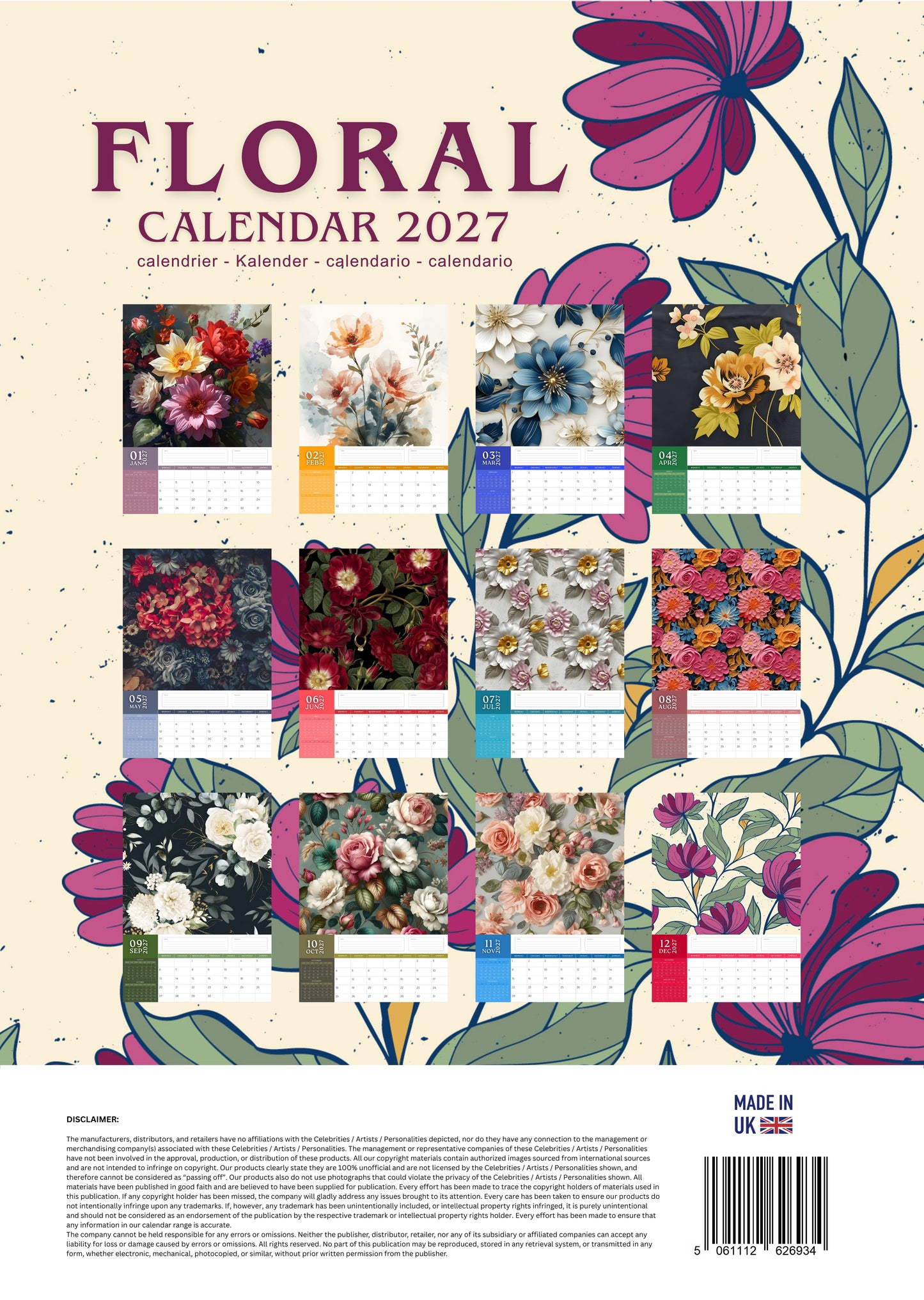 Floral Art Calendar 2027 – M-PRA Range