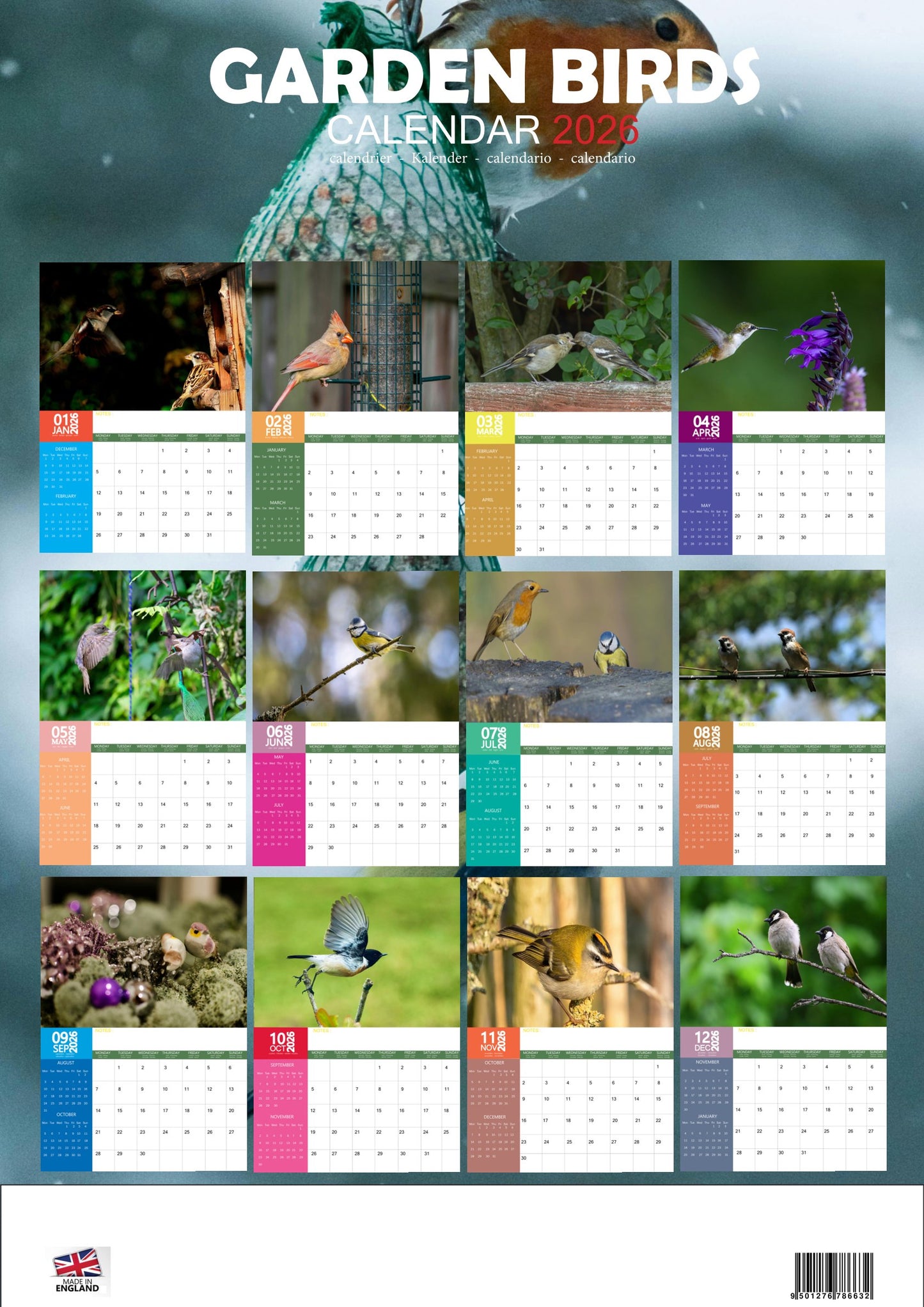 Garden Birds Calendar 2026 – M-PRA Range