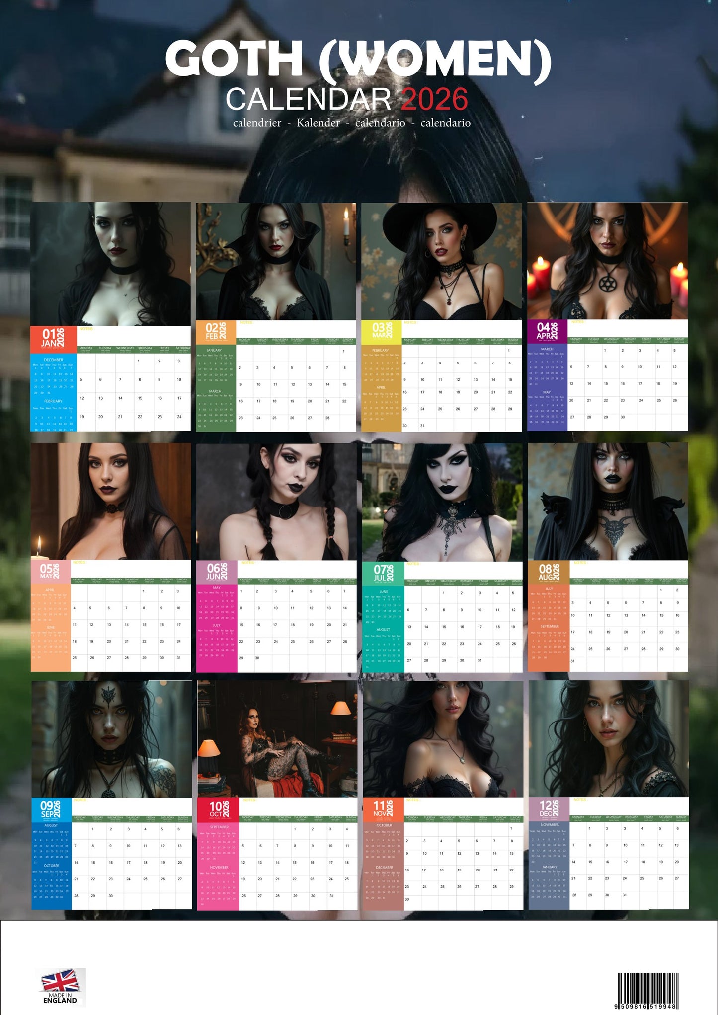 Goth Women Calendar 2026 – M-PRA Range