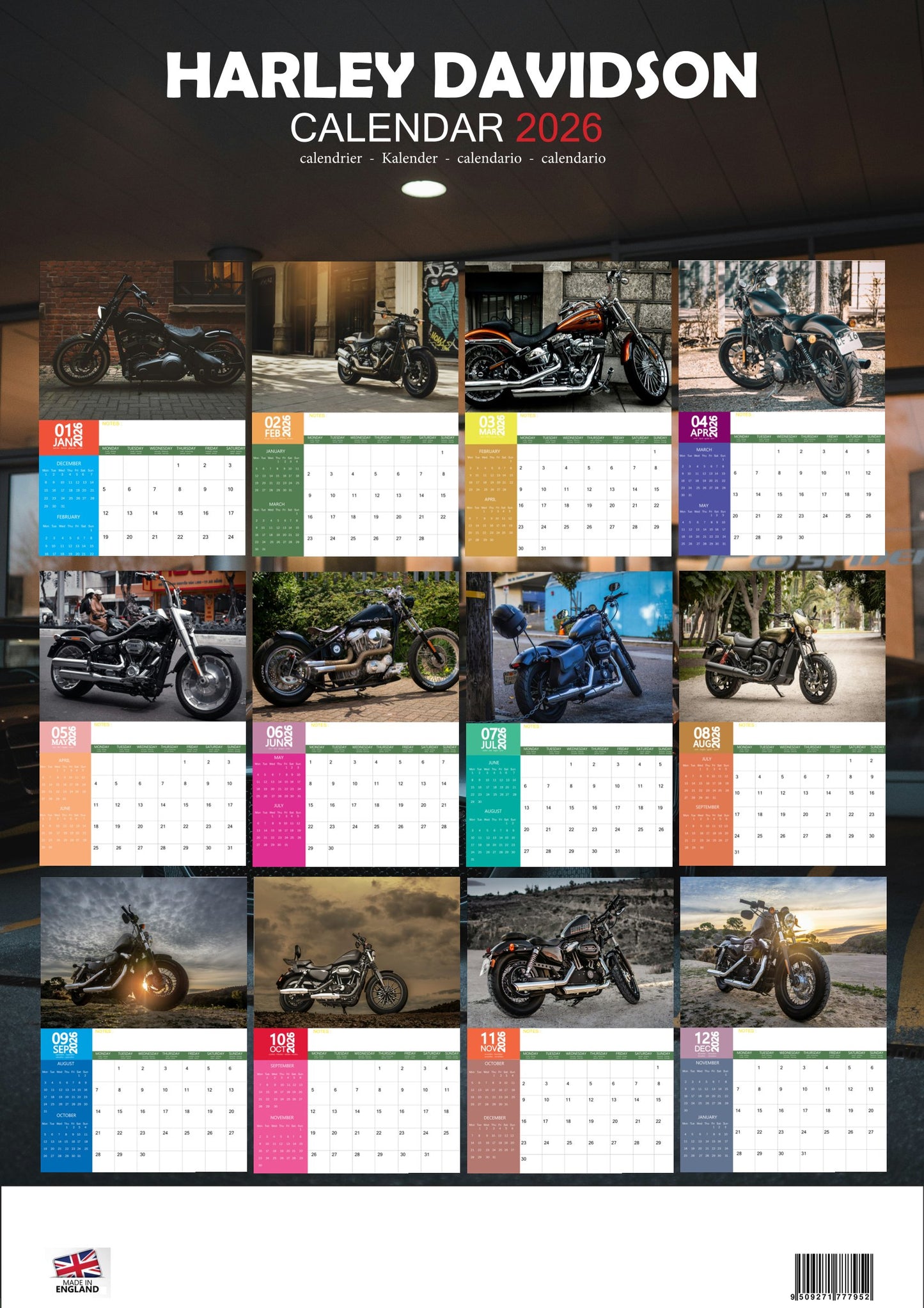 Harley Davidson Transport Calendar 2026 – M-PRA Range