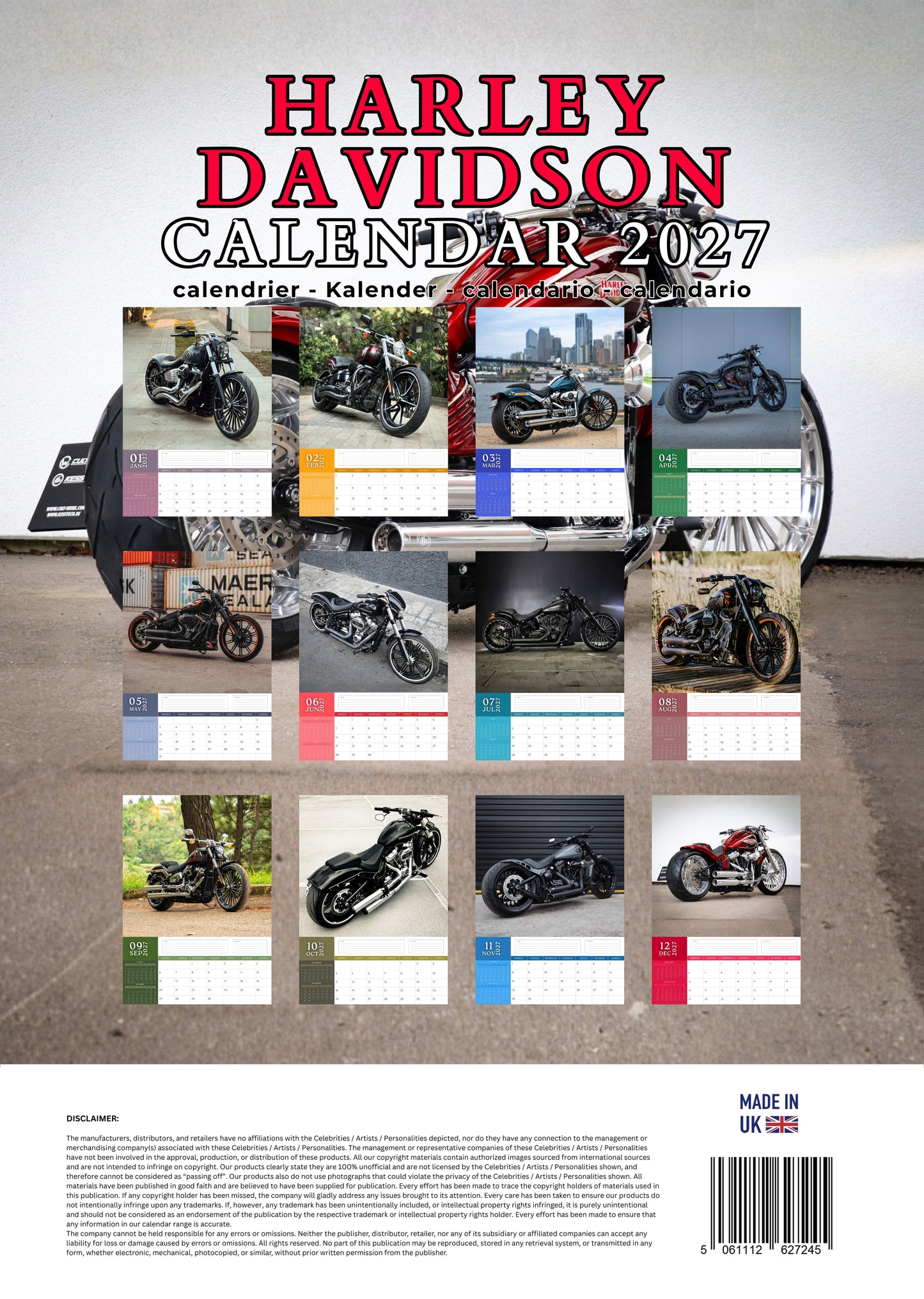 Harley Davidson Transport Calendar 2027 – M-PRA Range