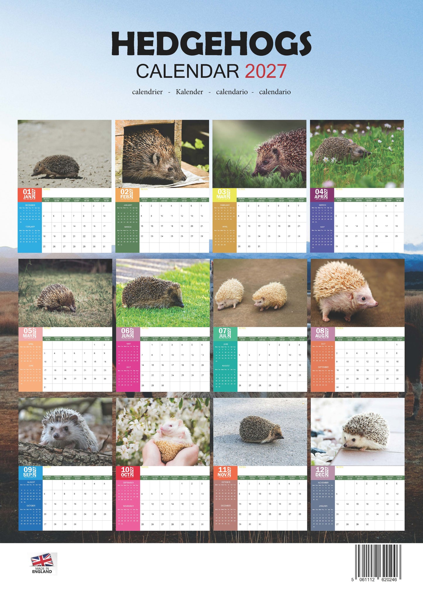 Hedgehogs Calendar 2027 – M-PRA Range