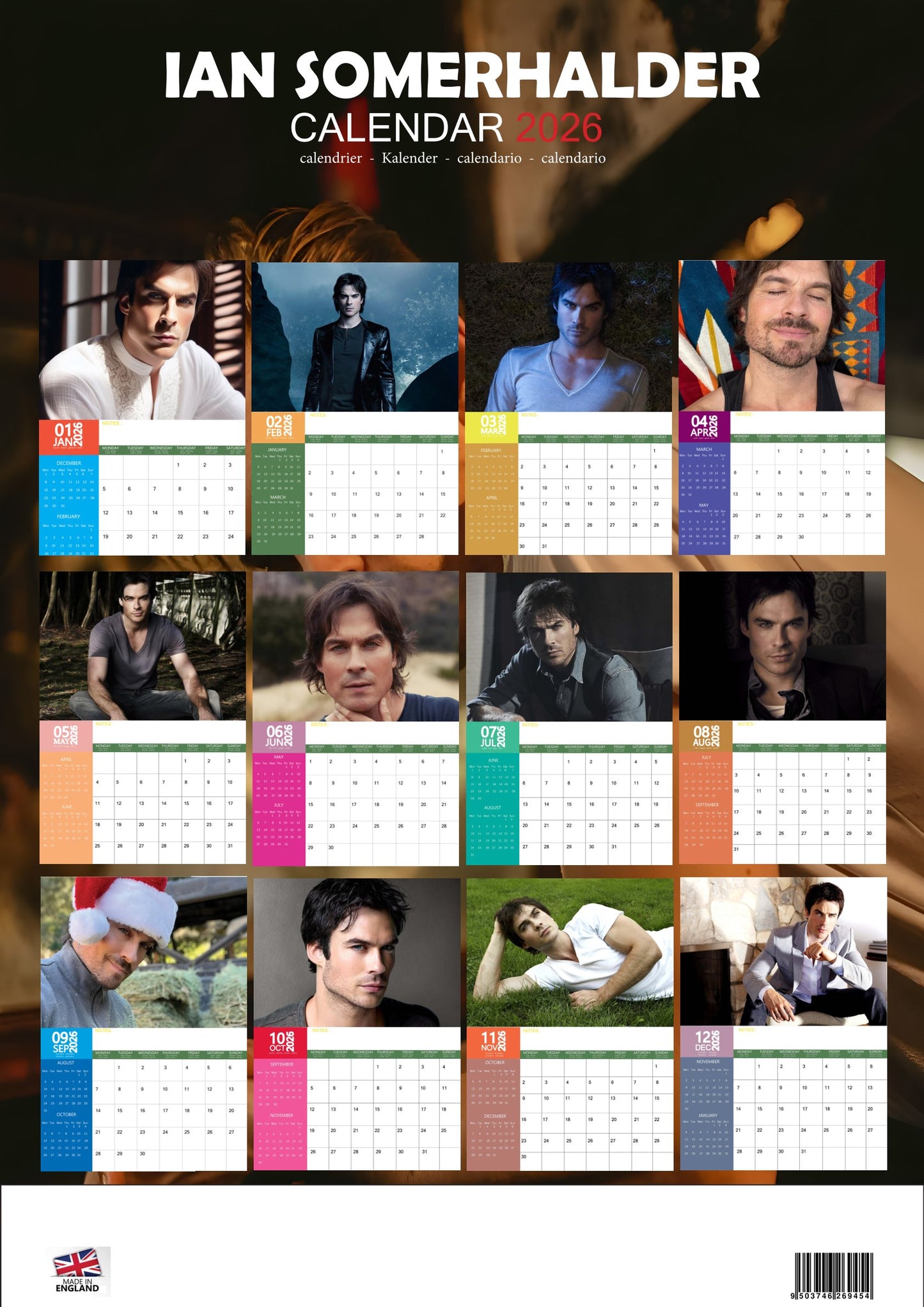 Ian Somerhalder Celebrity Calendar 2026 – M-PRA Range