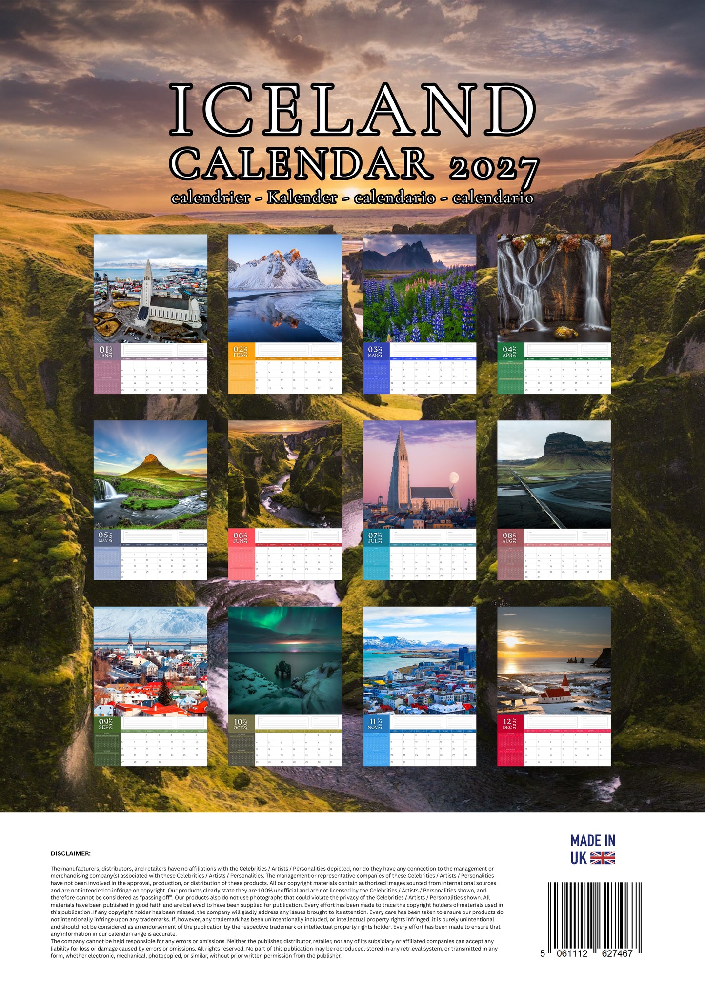 Iceland Calendar 2027 – M-PRA Range