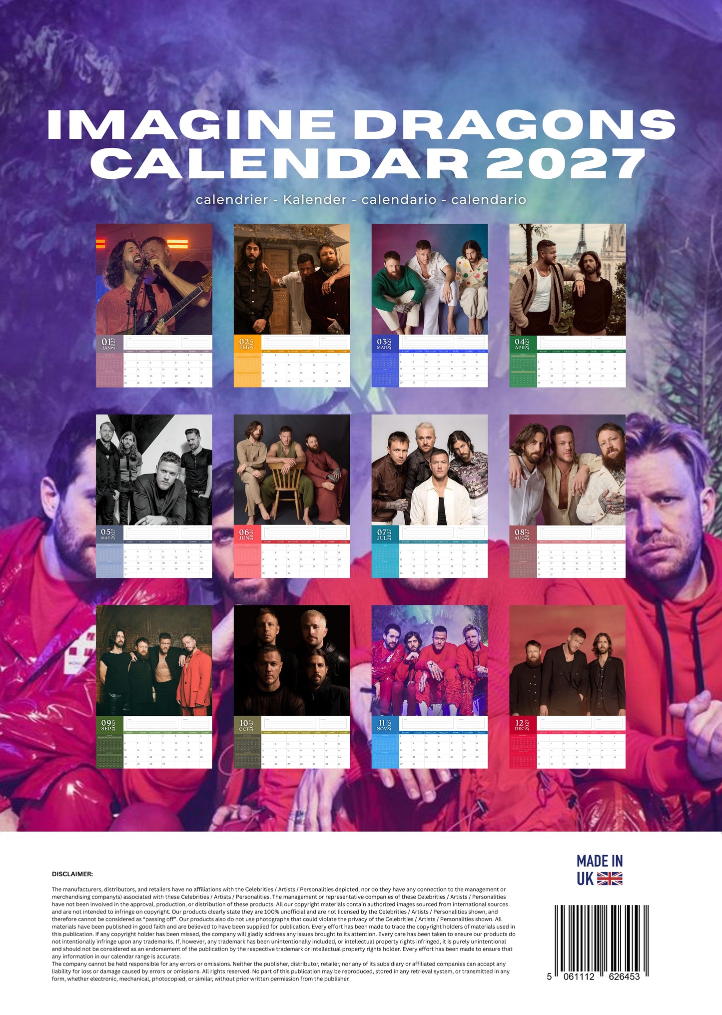 Imagine Dragons Music Calendar 2027 – M-PRA Range