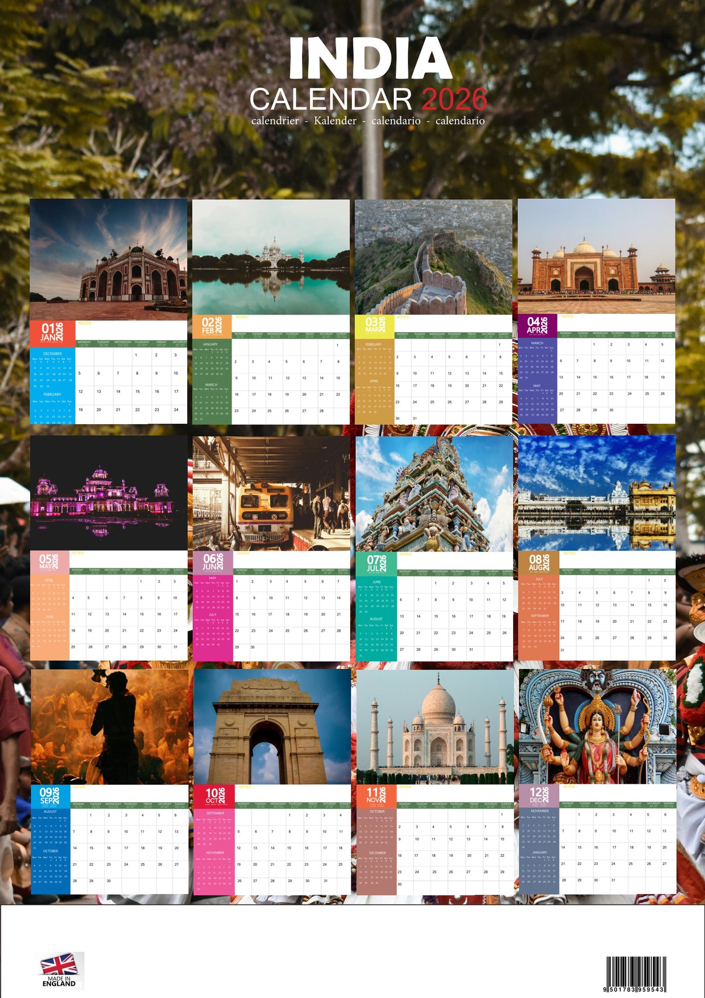 India Calendar 2026 – M-PRA Range