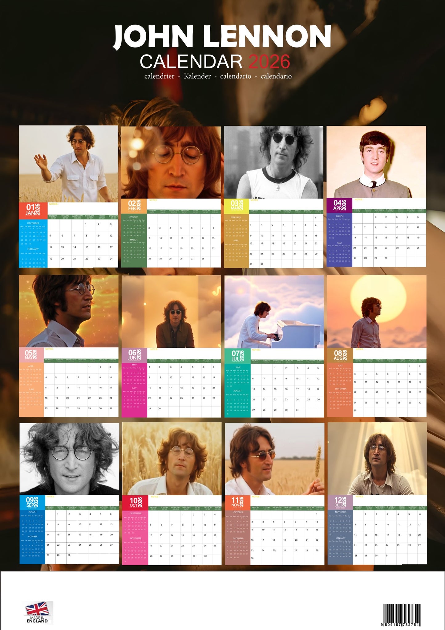 John Lennon Music Calendar 2026 – M-PRA Range