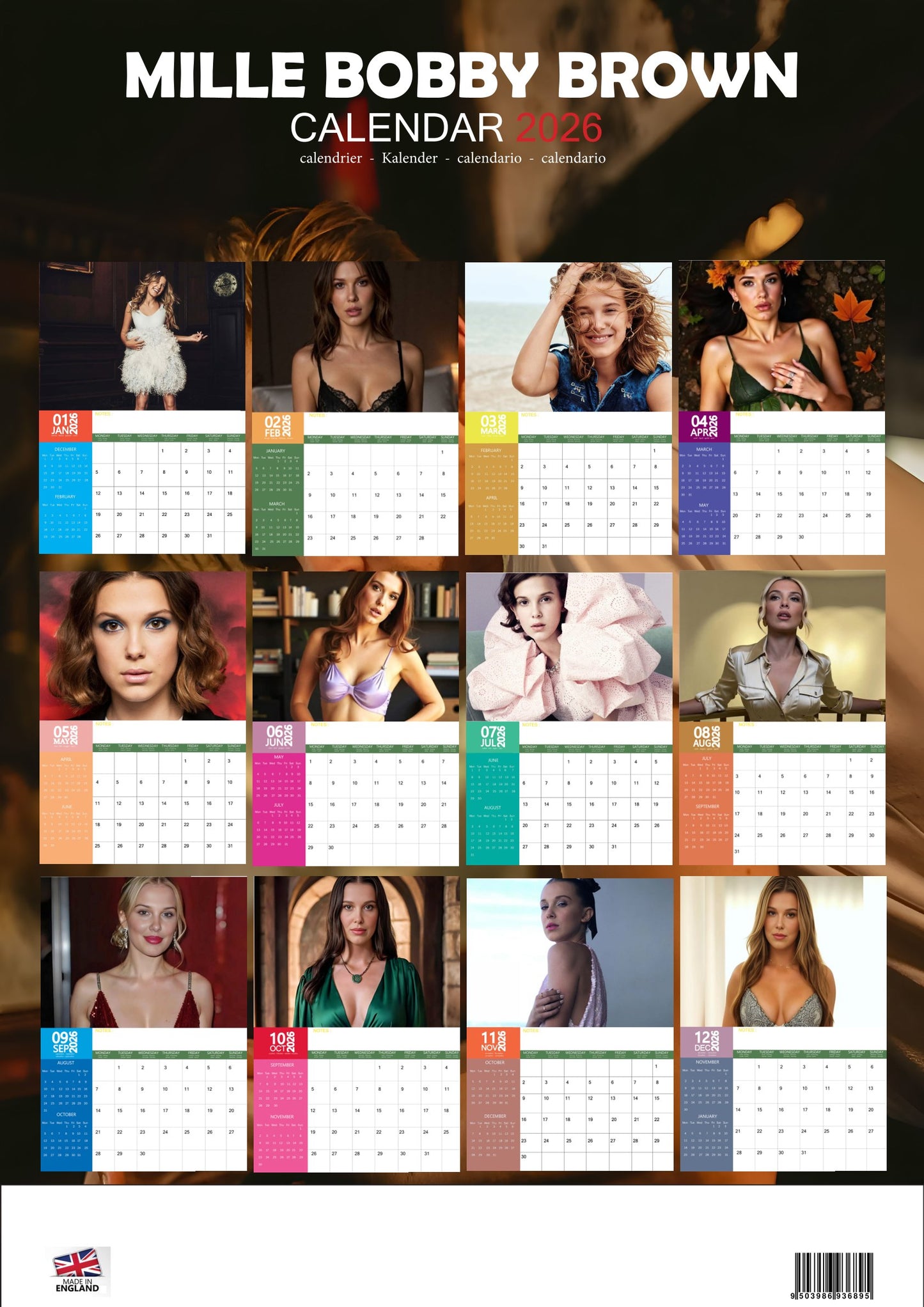 Millie Bobby Brown Celebrity Calendar 2026 – M-PRA Range
