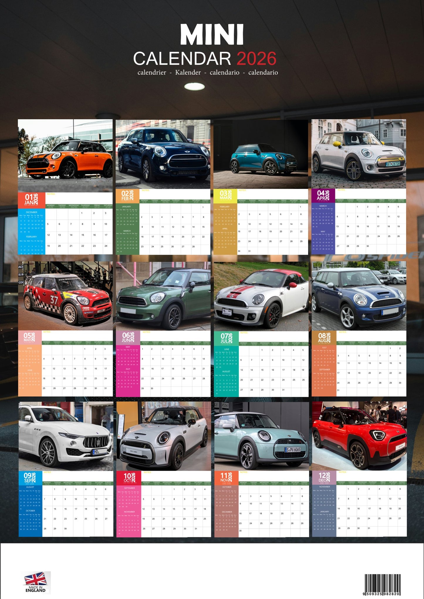 Mini Cooper Transport Calendar 2026 – M-PRA Range