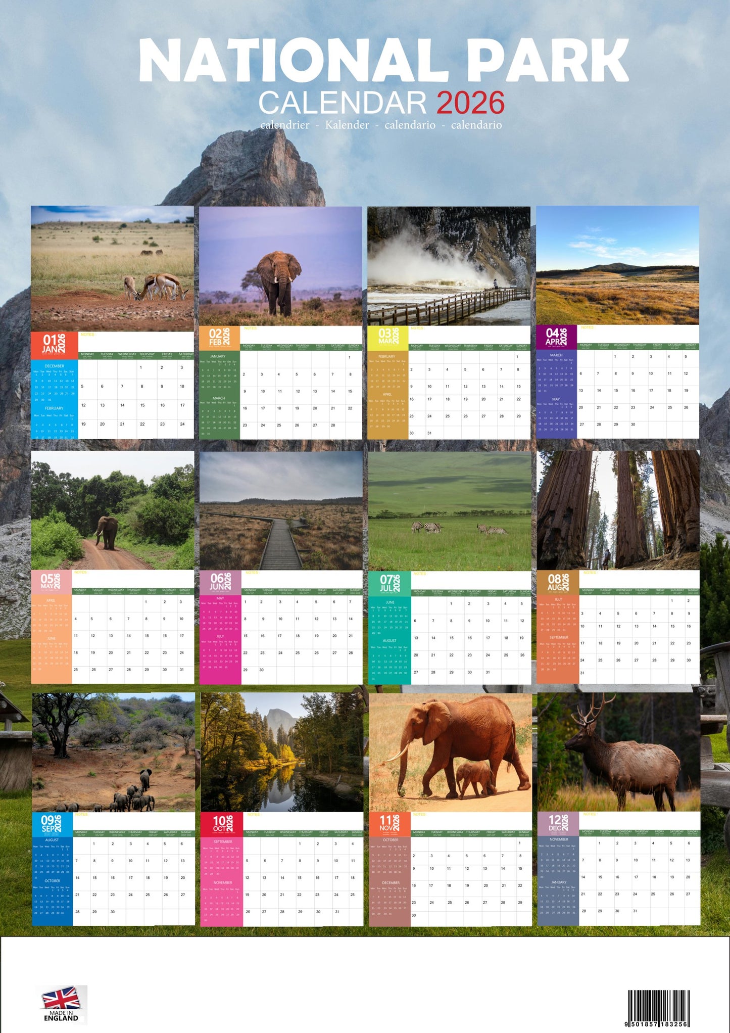 National Park Natural Calendar 2026 – M-PRA Range