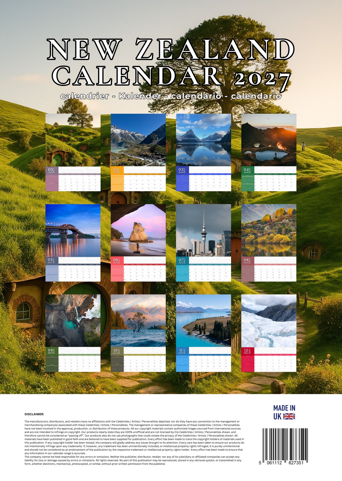 New Zealand Calendar 2027 – M-PRA Range