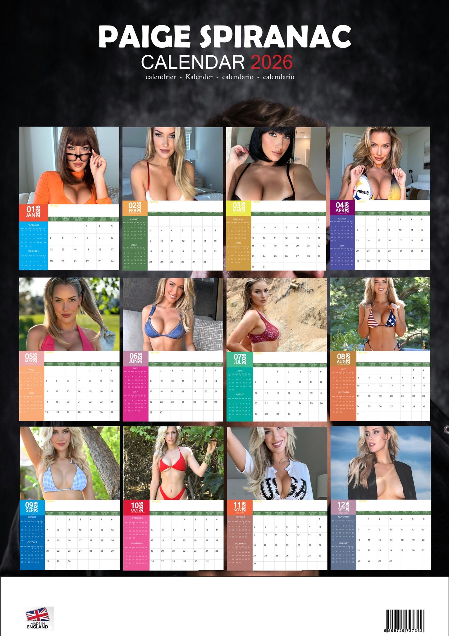 Paige Spiranac Calendar 2026 – M-PRA Range