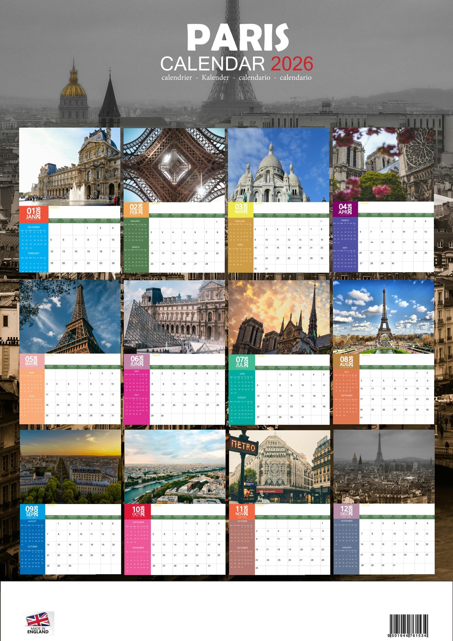 Paris Calendar 2026 – M-PRA Range