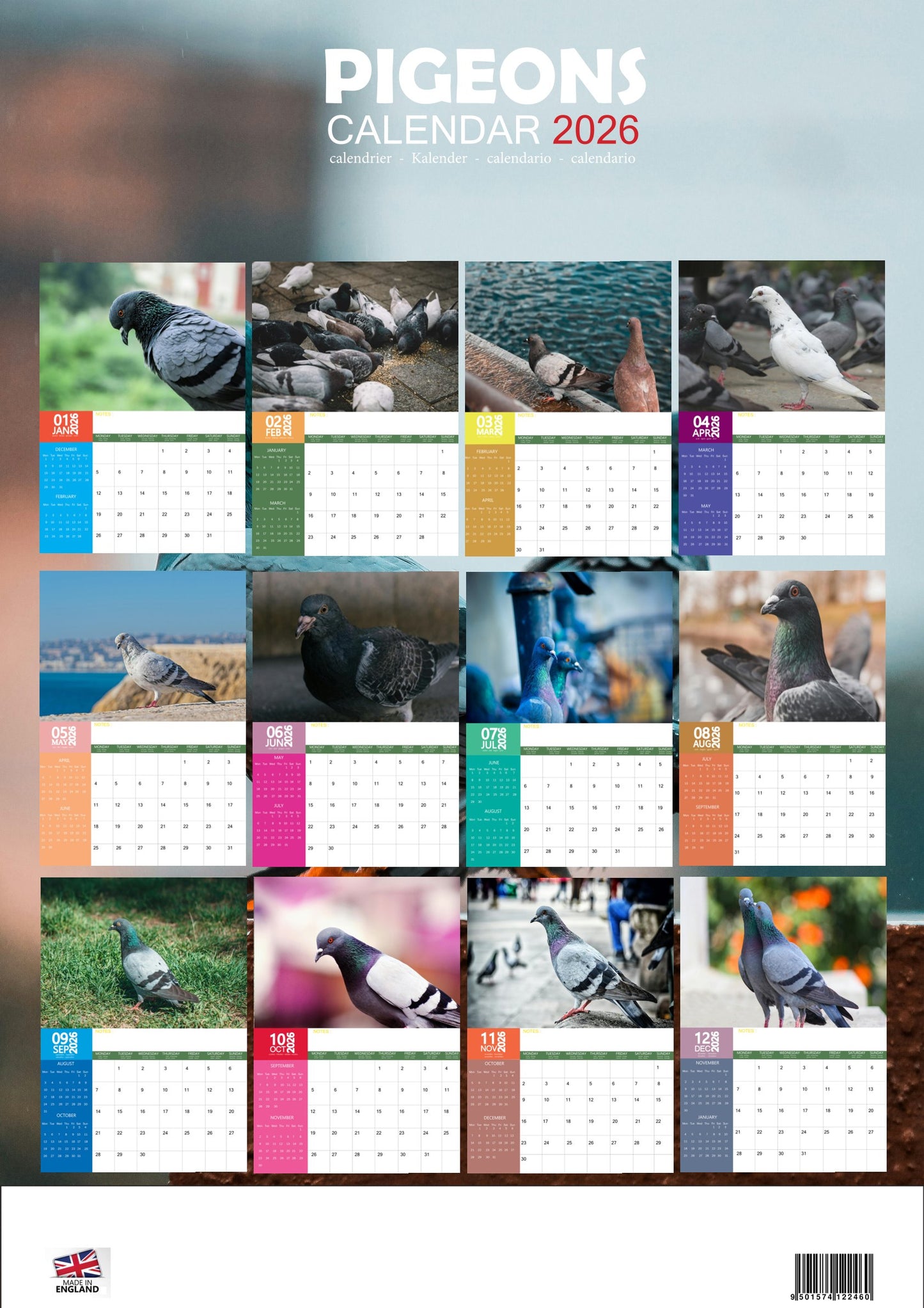 Pigeons Calendar 2026 – M-PRA Range