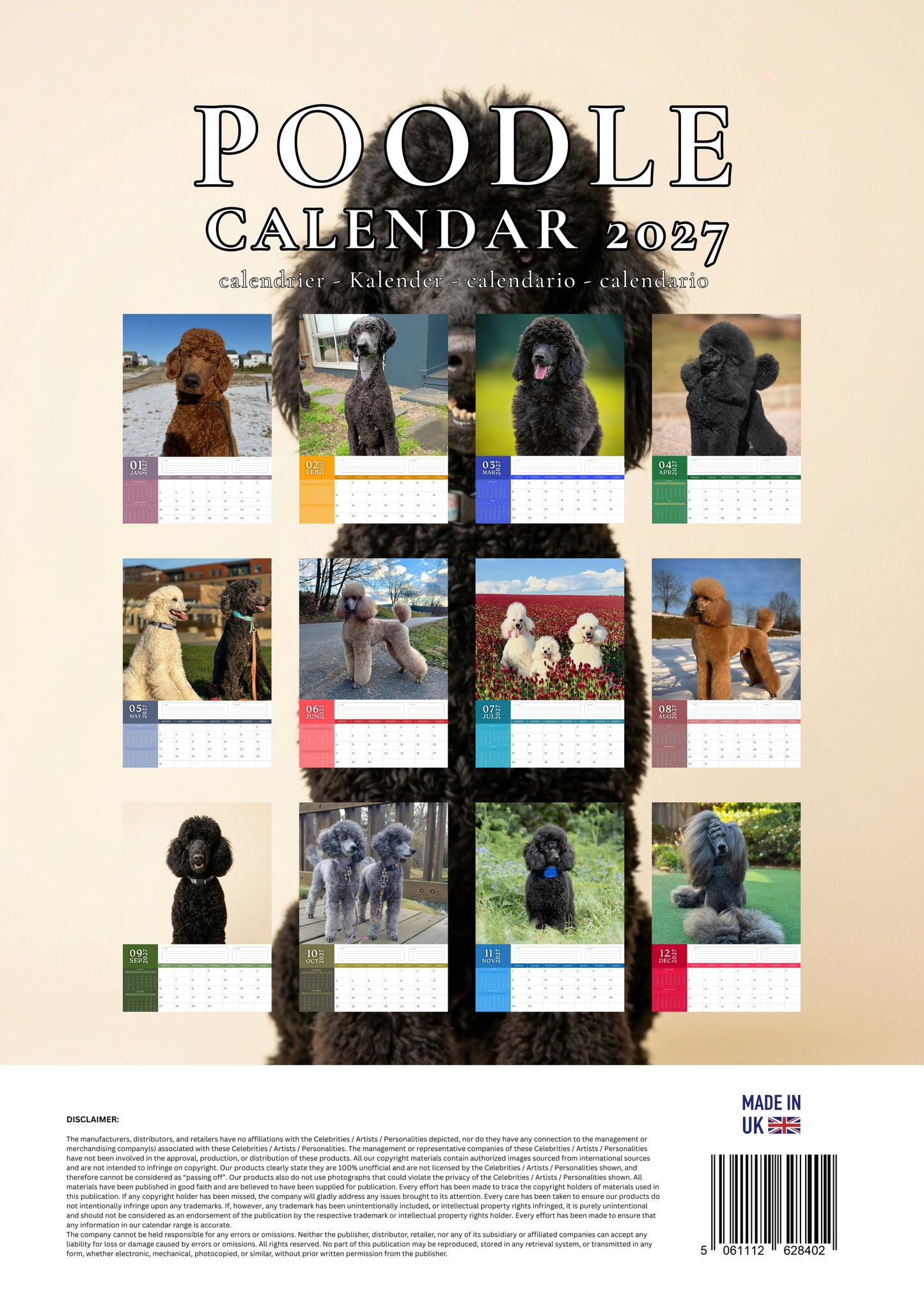 Poodle Dog Calendar 2027 – M-PRA Range