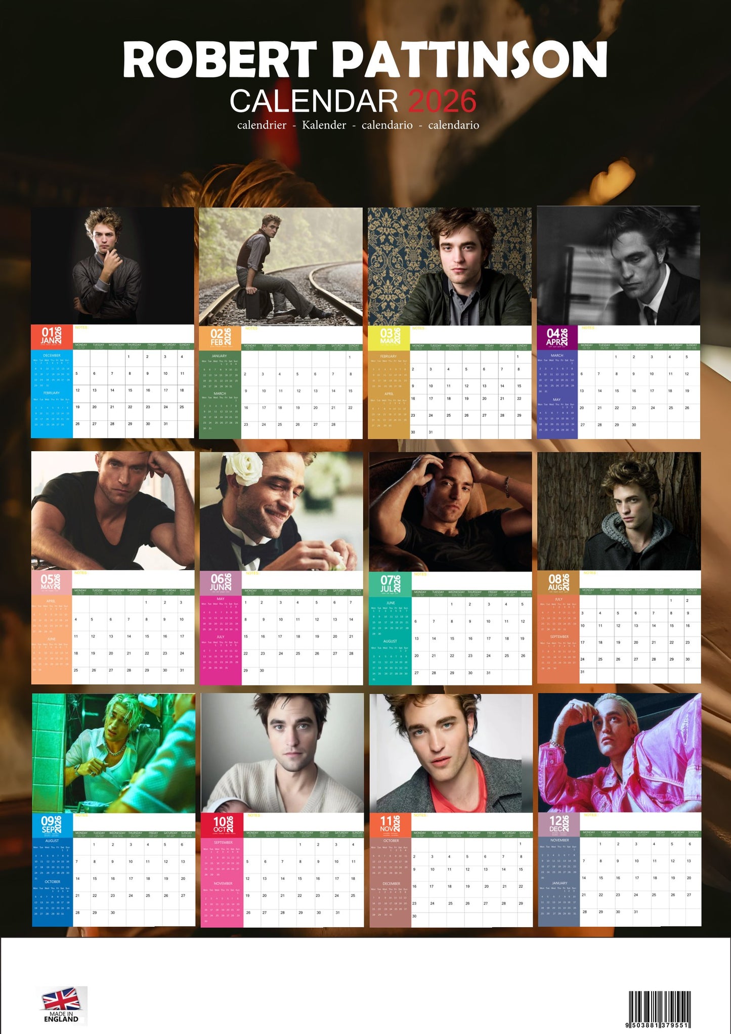 Robert Pattinson Celebrity Calendar 2026 – M-PRA Range