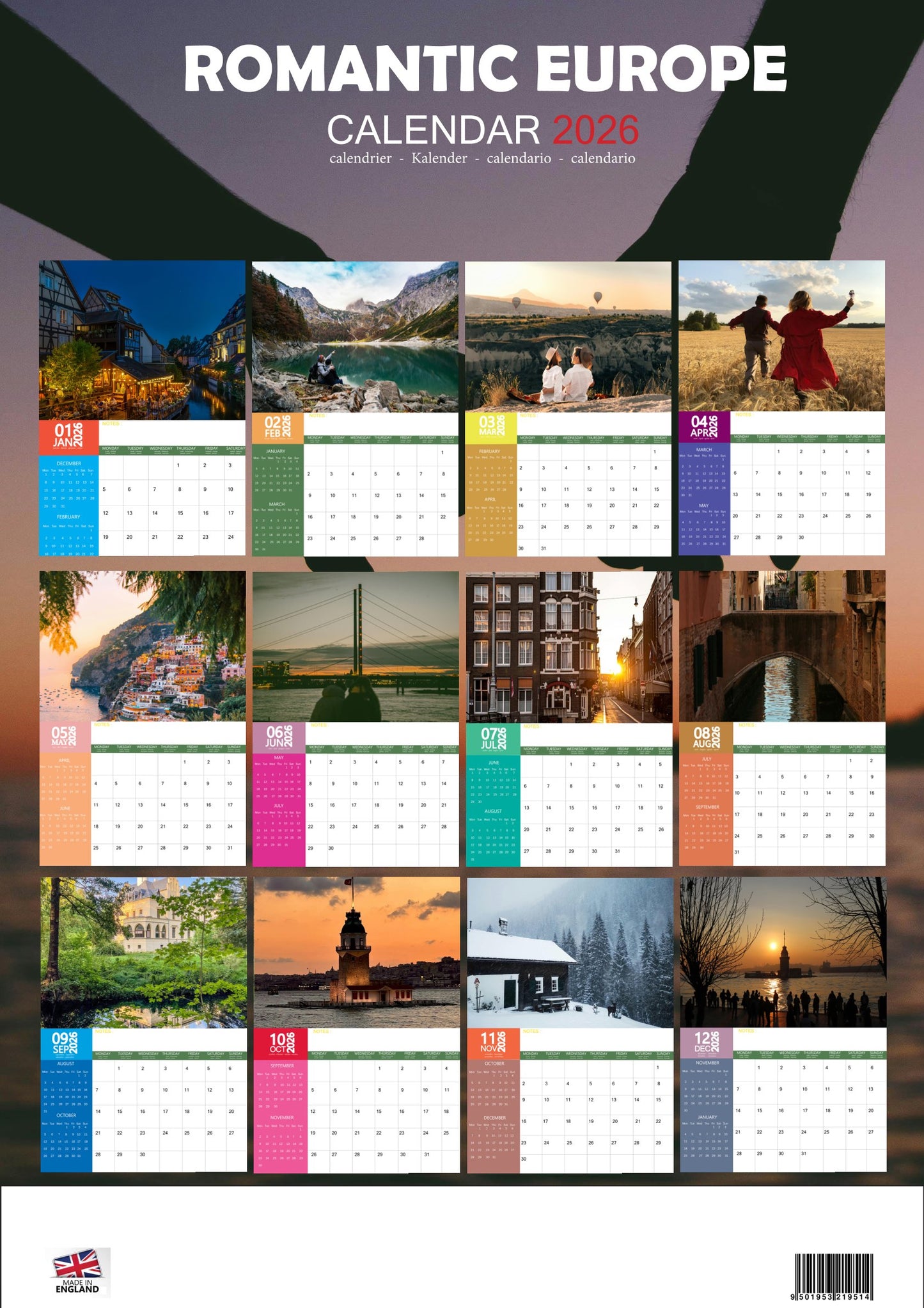 Romantic Europe Calendar 2026 – M-PRA Range