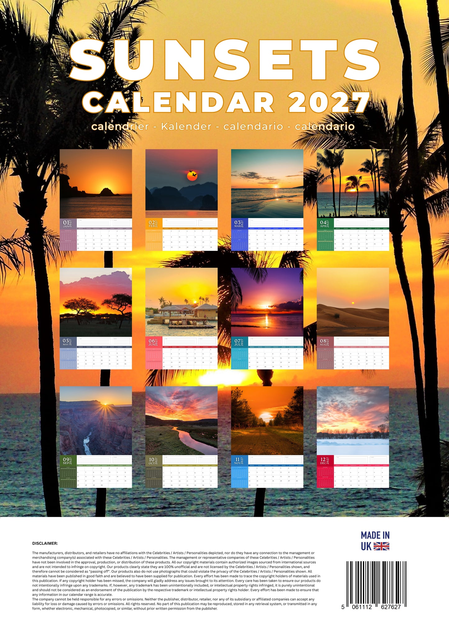 Sunsets Natural Calendar 2027 – M-PRA Range