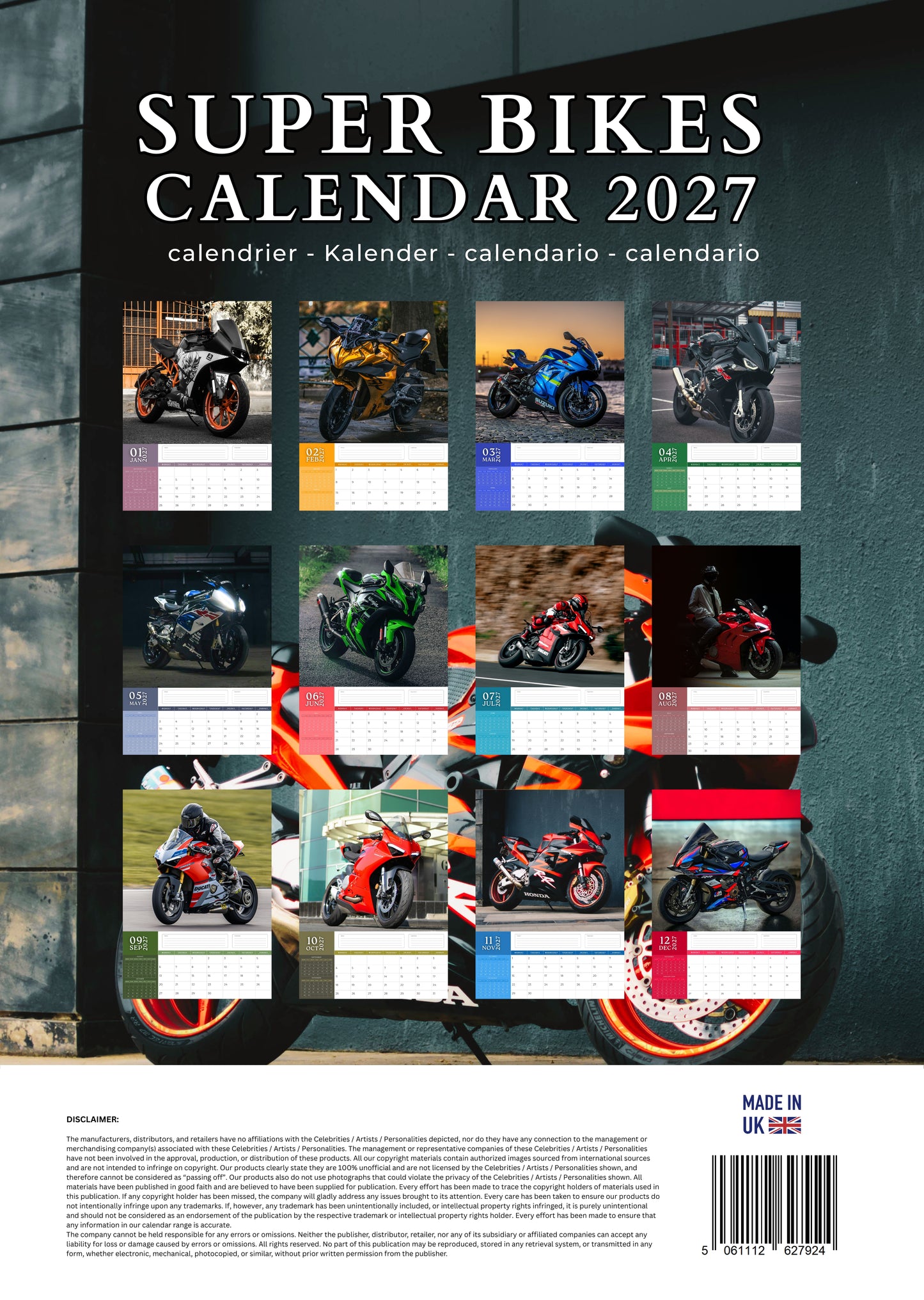 Super Bikes Transport Calendar 2027 – M-PRA Range