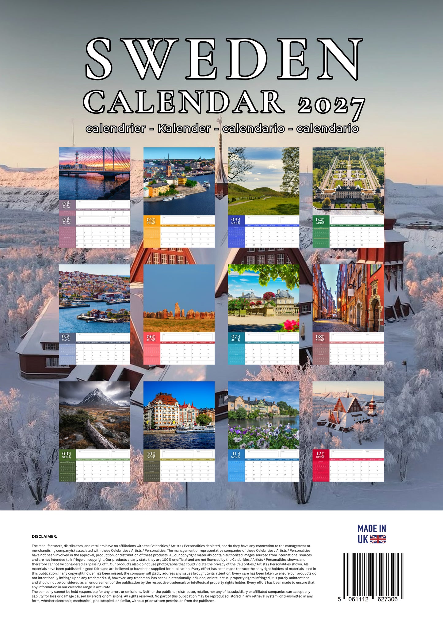 Sweden Calendar 2027 – M-PRA Range